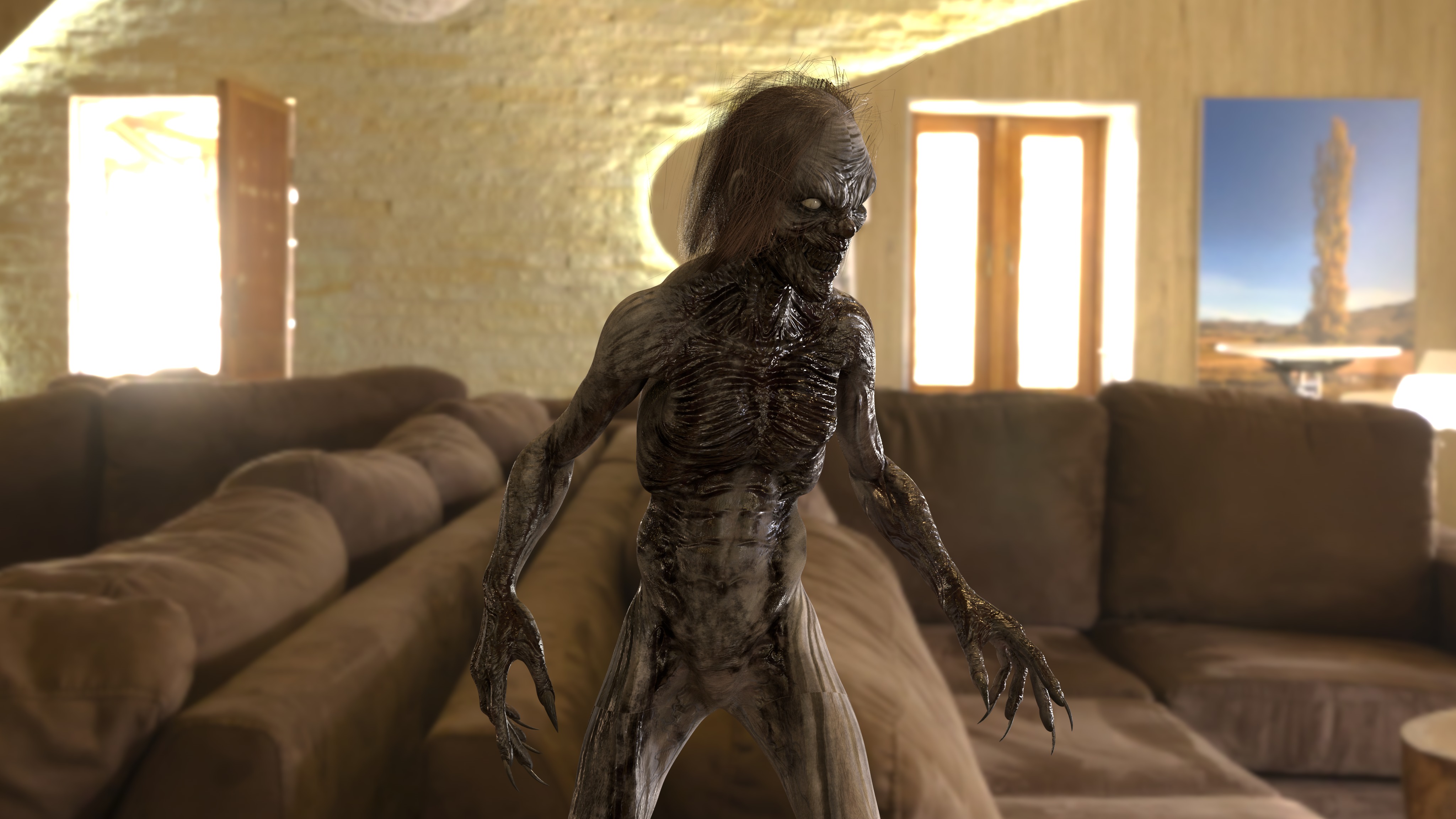 CREEPY GHOST Low-poly 3D model_2