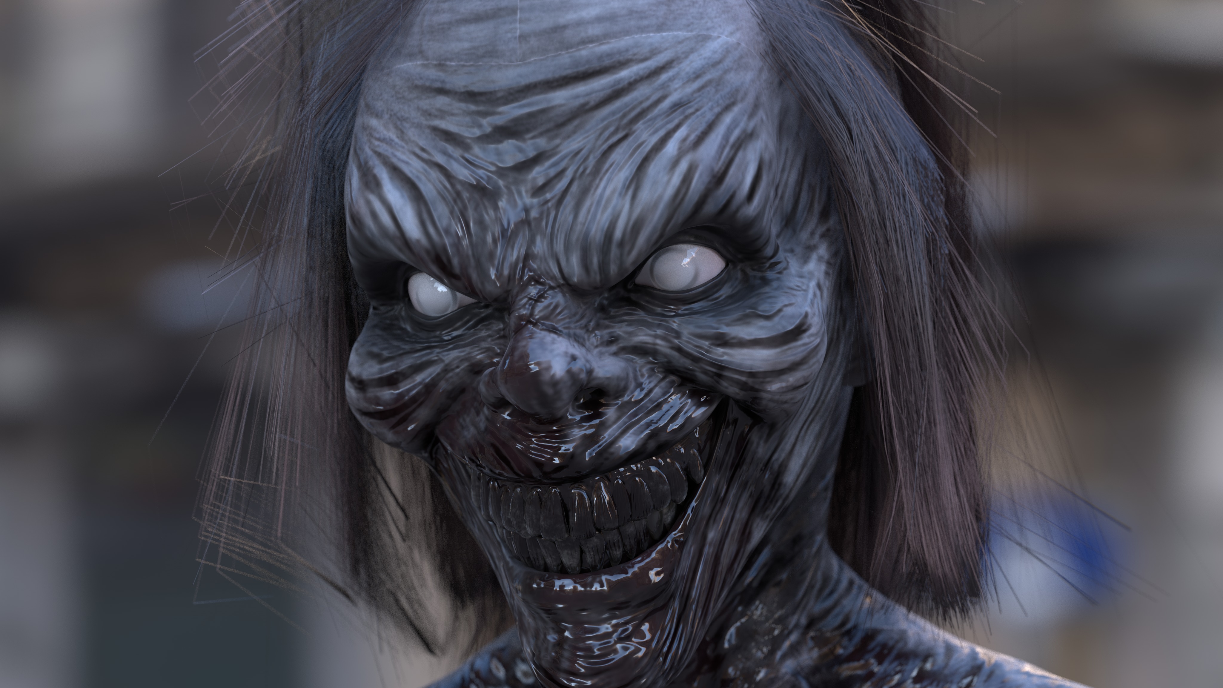 CREEPY GHOST Low-poly 3D model_3