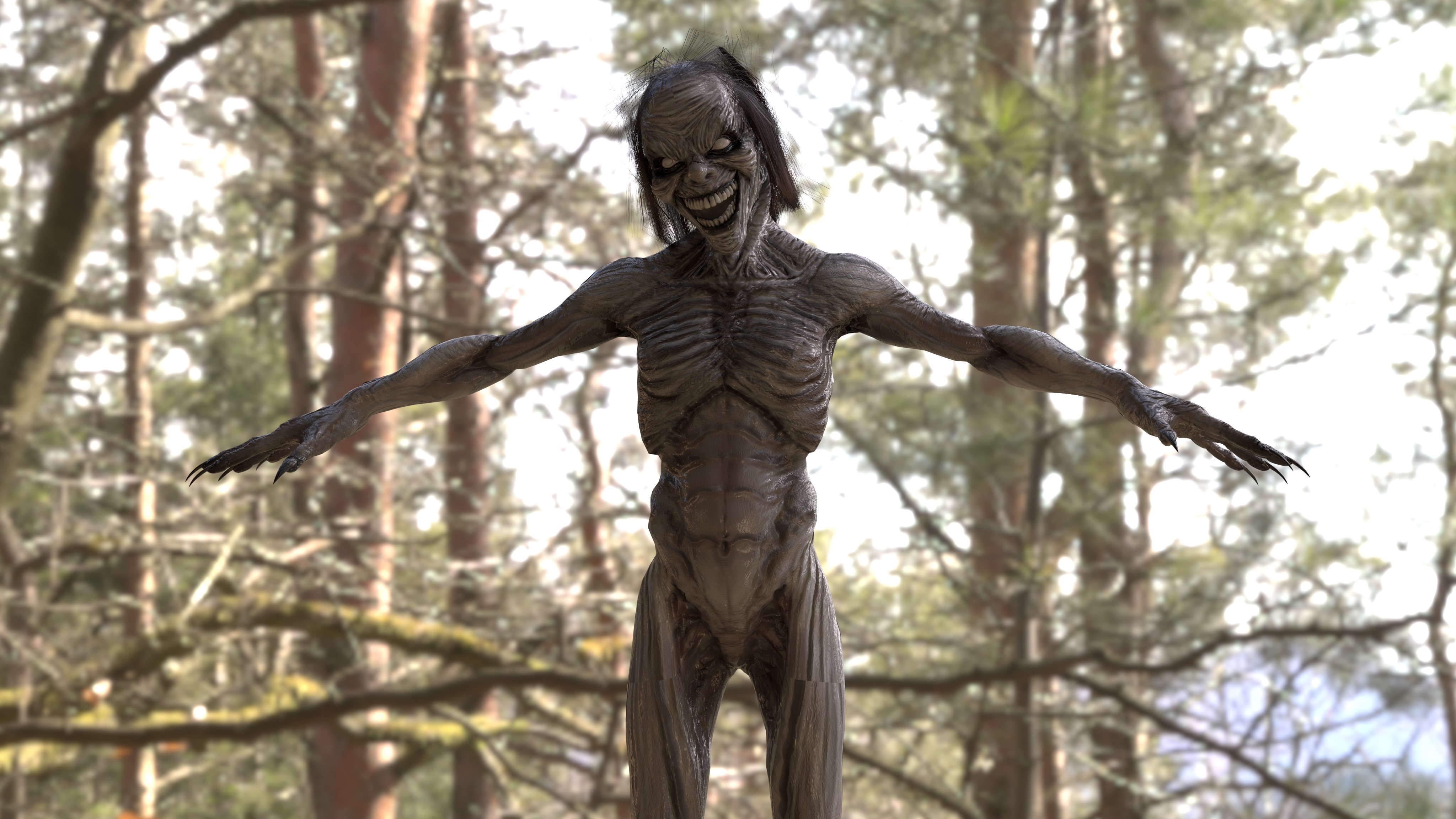 CREEPY GHOST Low-poly 3D model_9