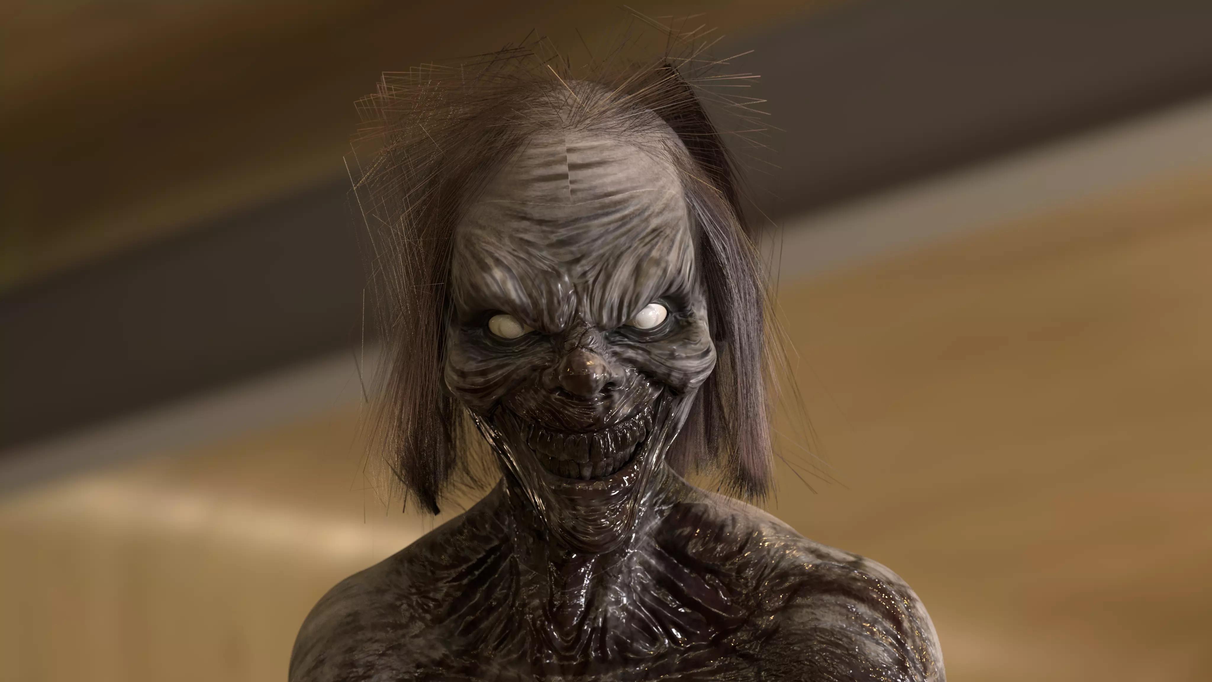 CREEPY GHOST Low-poly 3D model_0