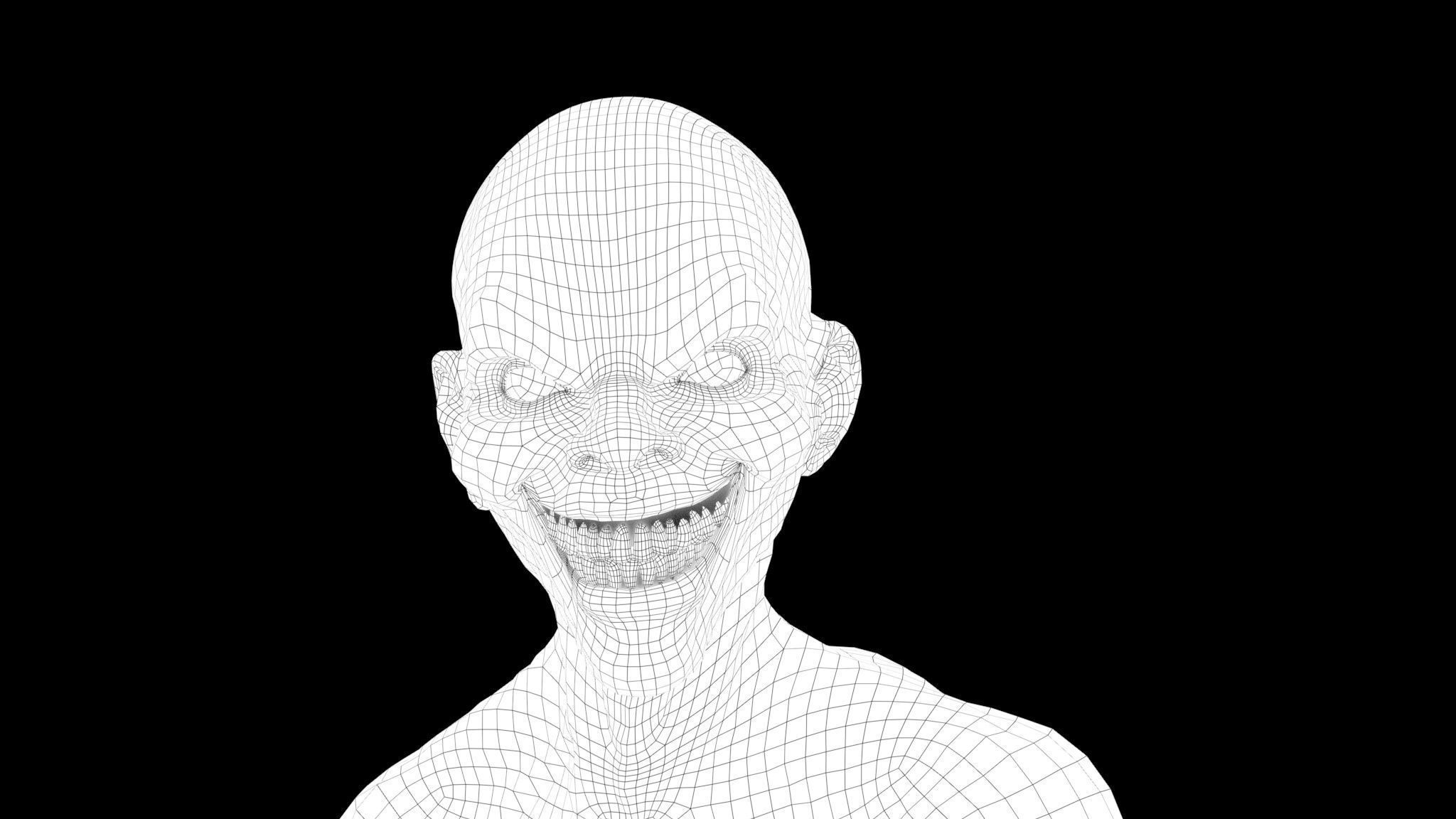 CREEPY GHOST Low-poly 3D model_19