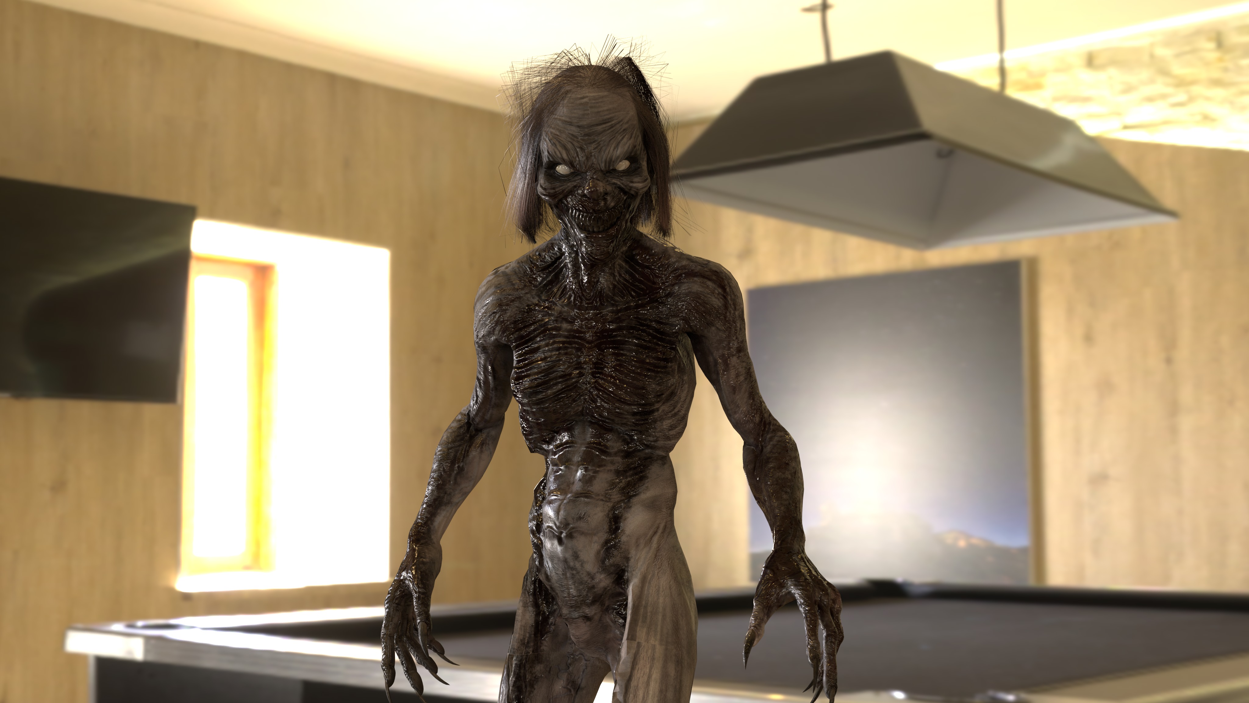 CREEPY GHOST Low-poly 3D model_4