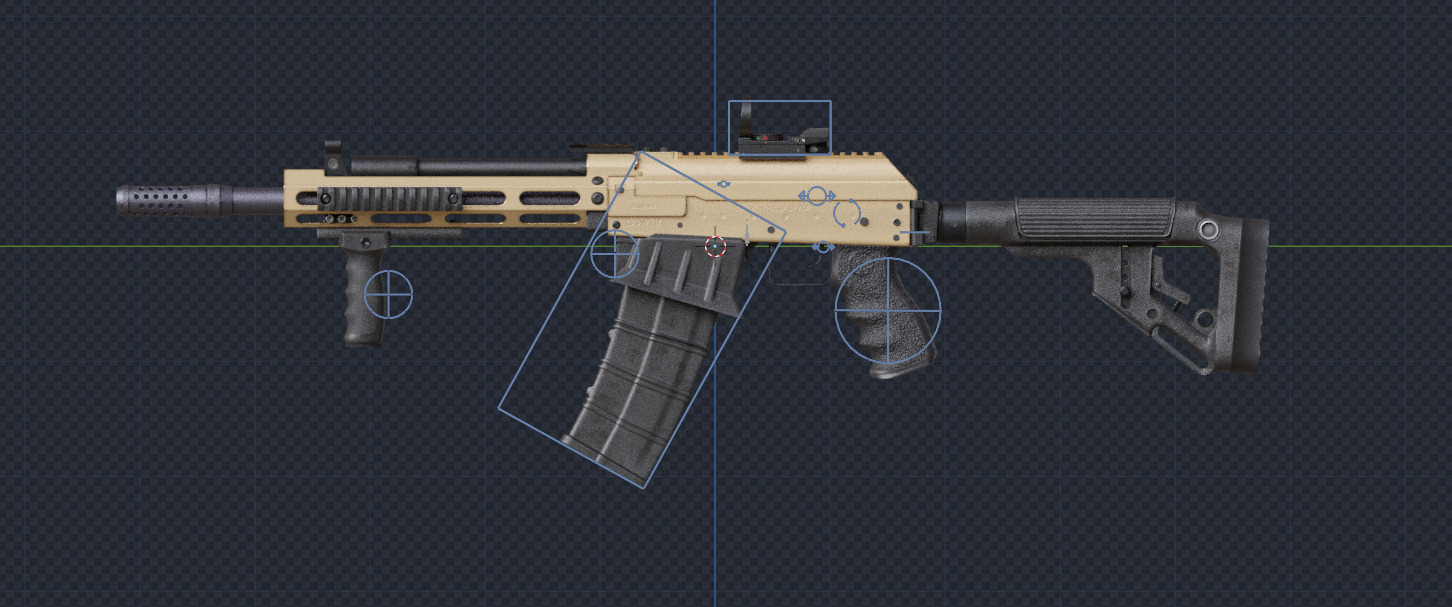 Saiga 12k custom Low-poly 3D model_7