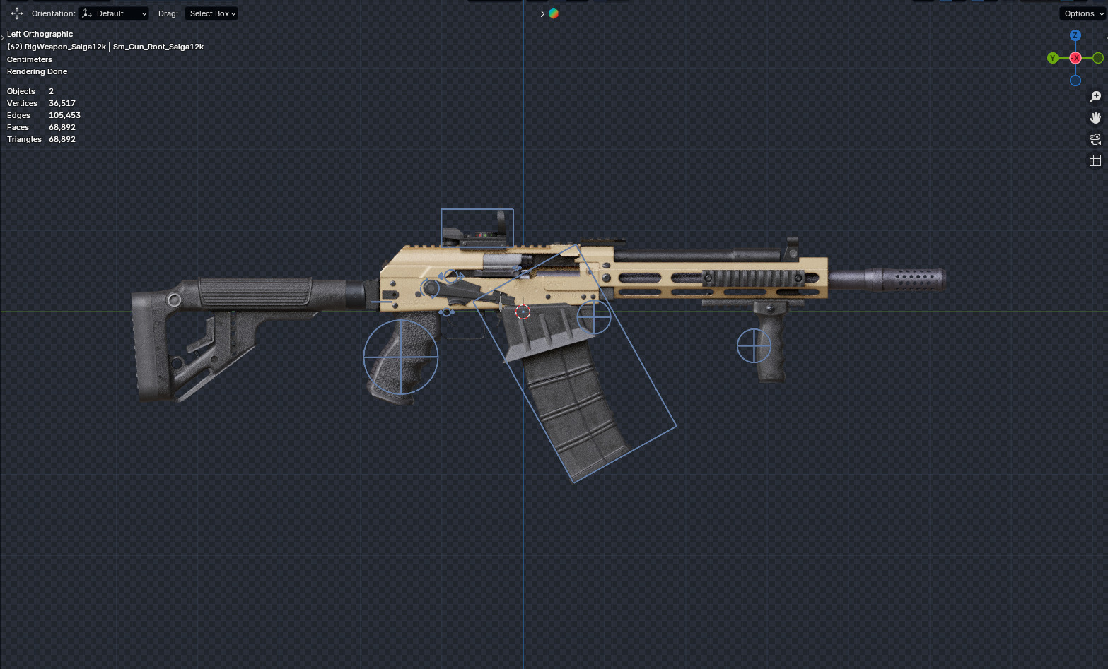 Saiga 12k custom Low-poly 3D model_8
