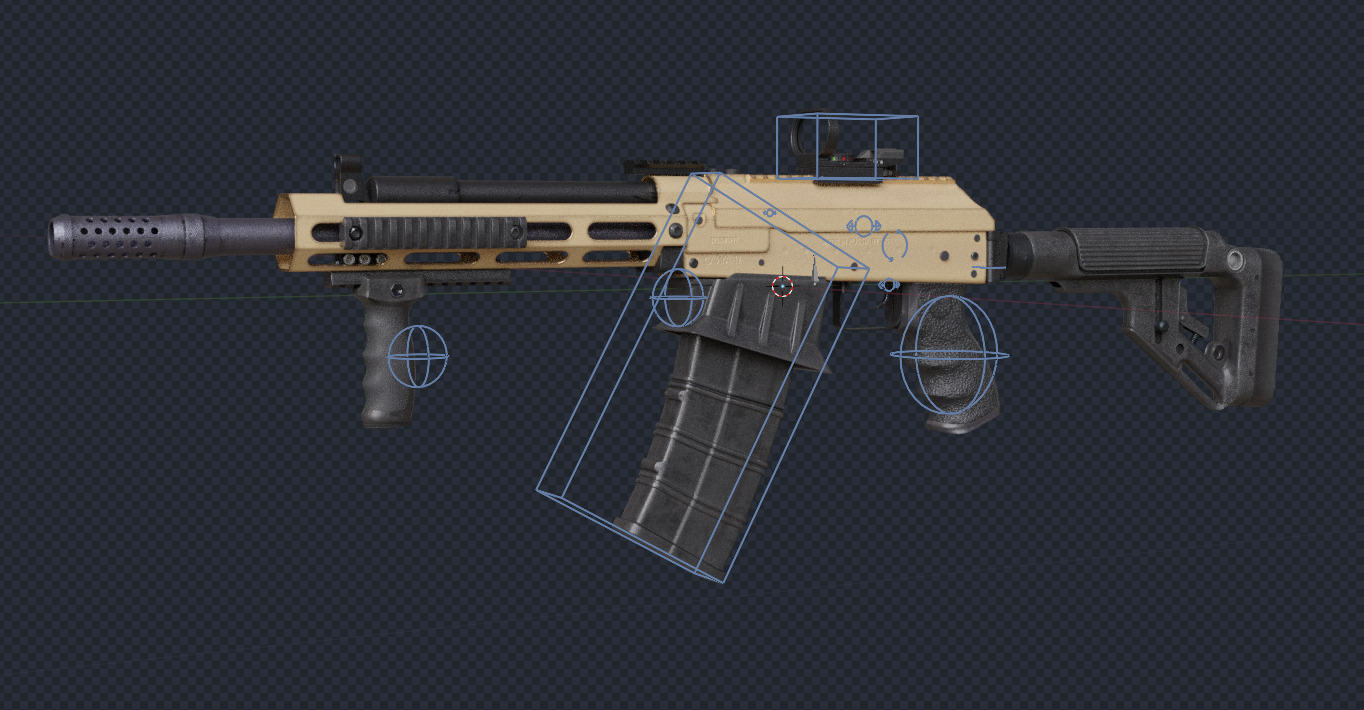 Saiga 12k custom Low-poly 3D model_10