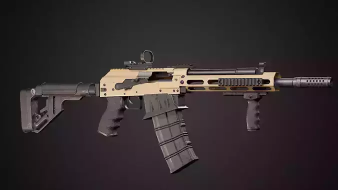 Saiga 12k custom Low-poly 3D model