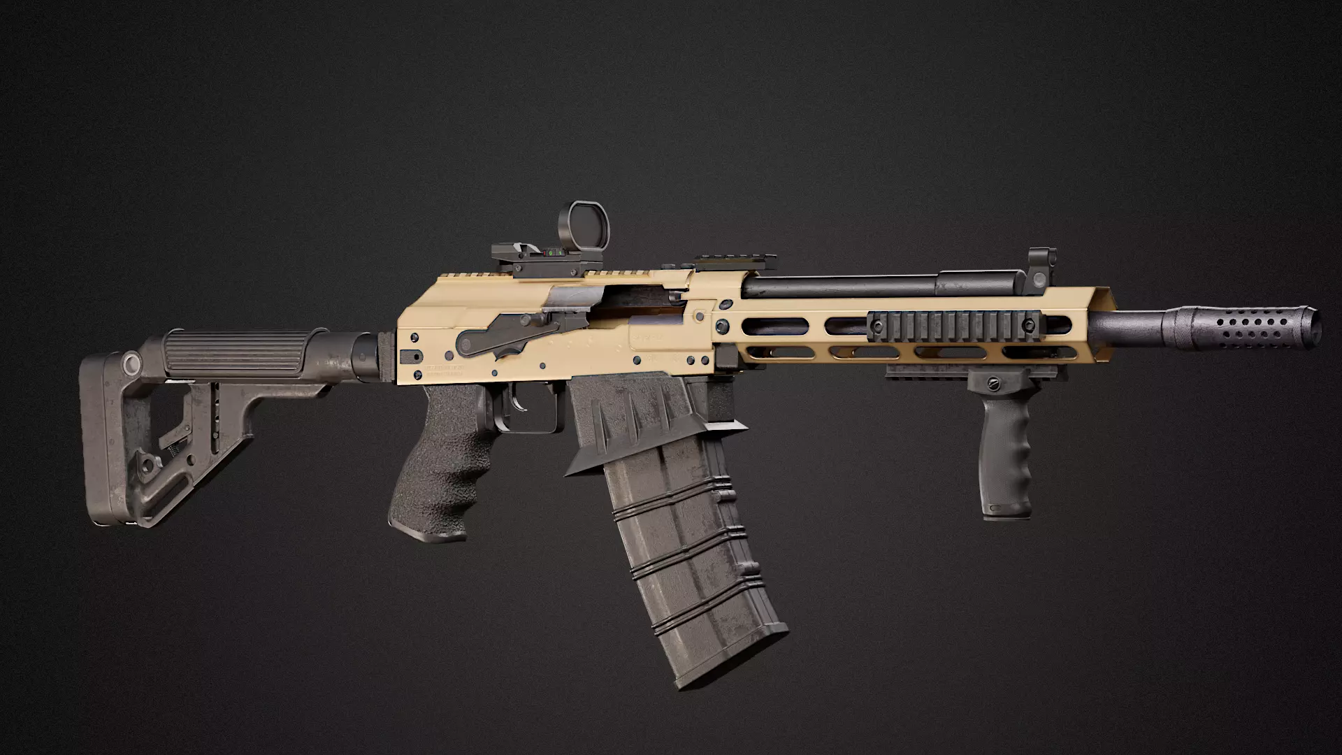Saiga 12k custom Low-poly 3D model_0