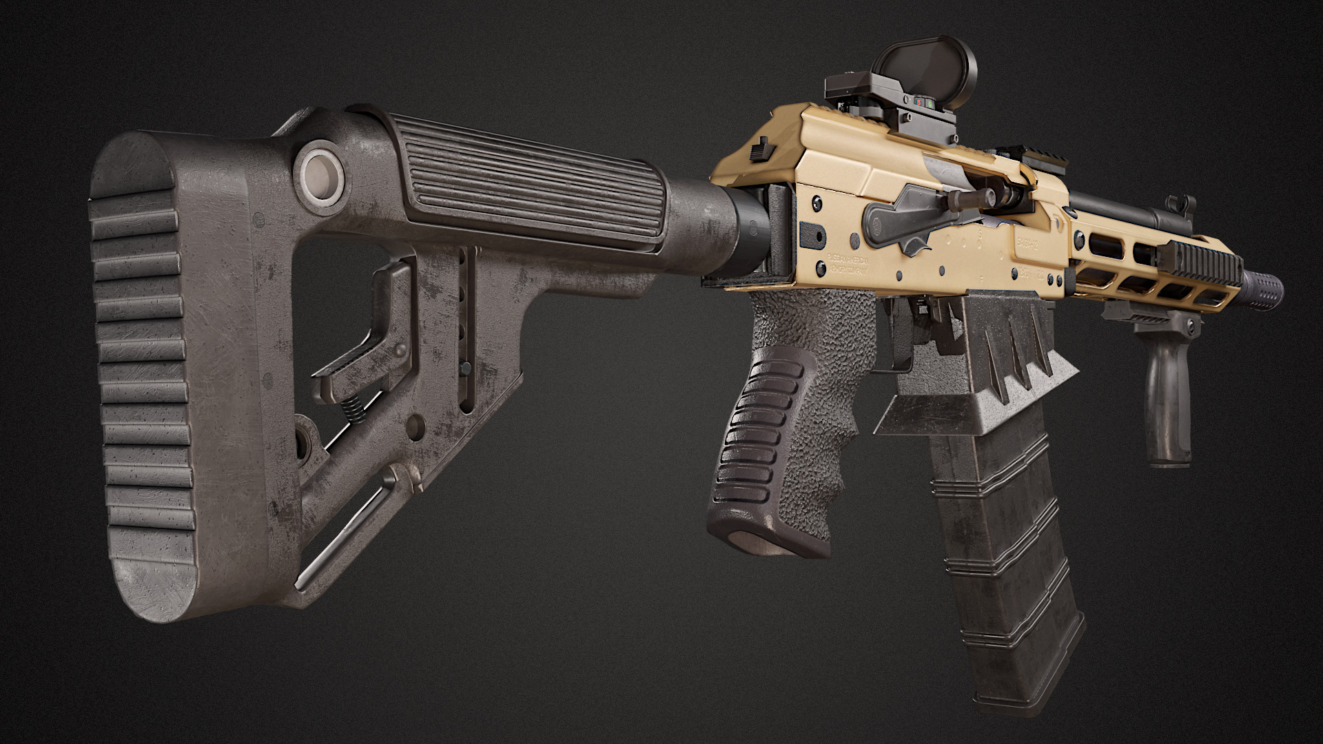 Saiga 12k custom Low-poly 3D model_5