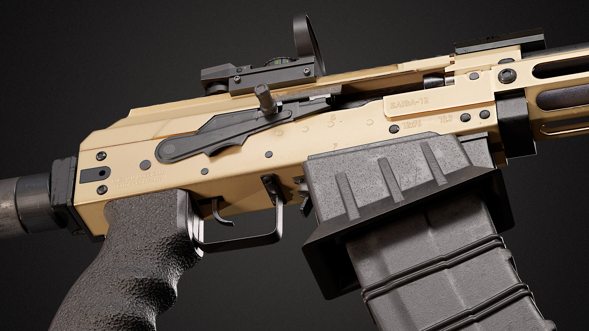 Saiga 12k custom Low-poly 3D model_3