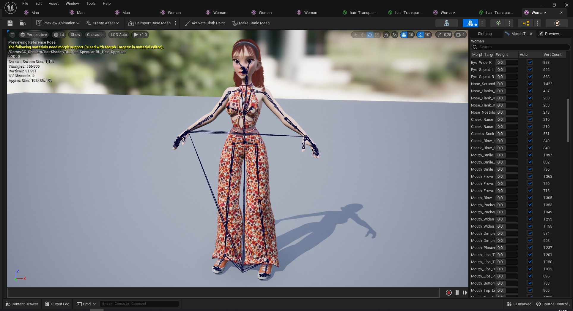 Redhead Character with Colorful Patterned Outfit Toon  Low-poly 3D model_28