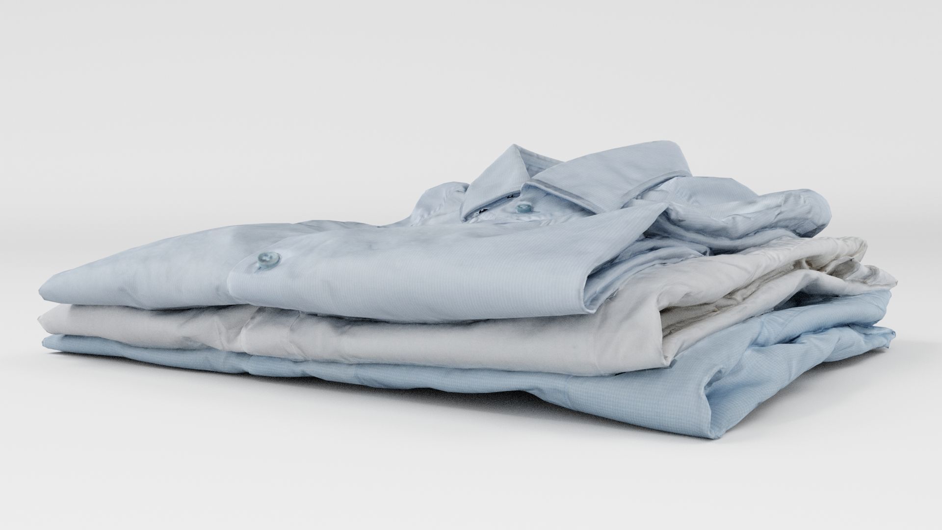 Pile or stack of folded shirts polo Generic casual wardrobe 3D model_4
