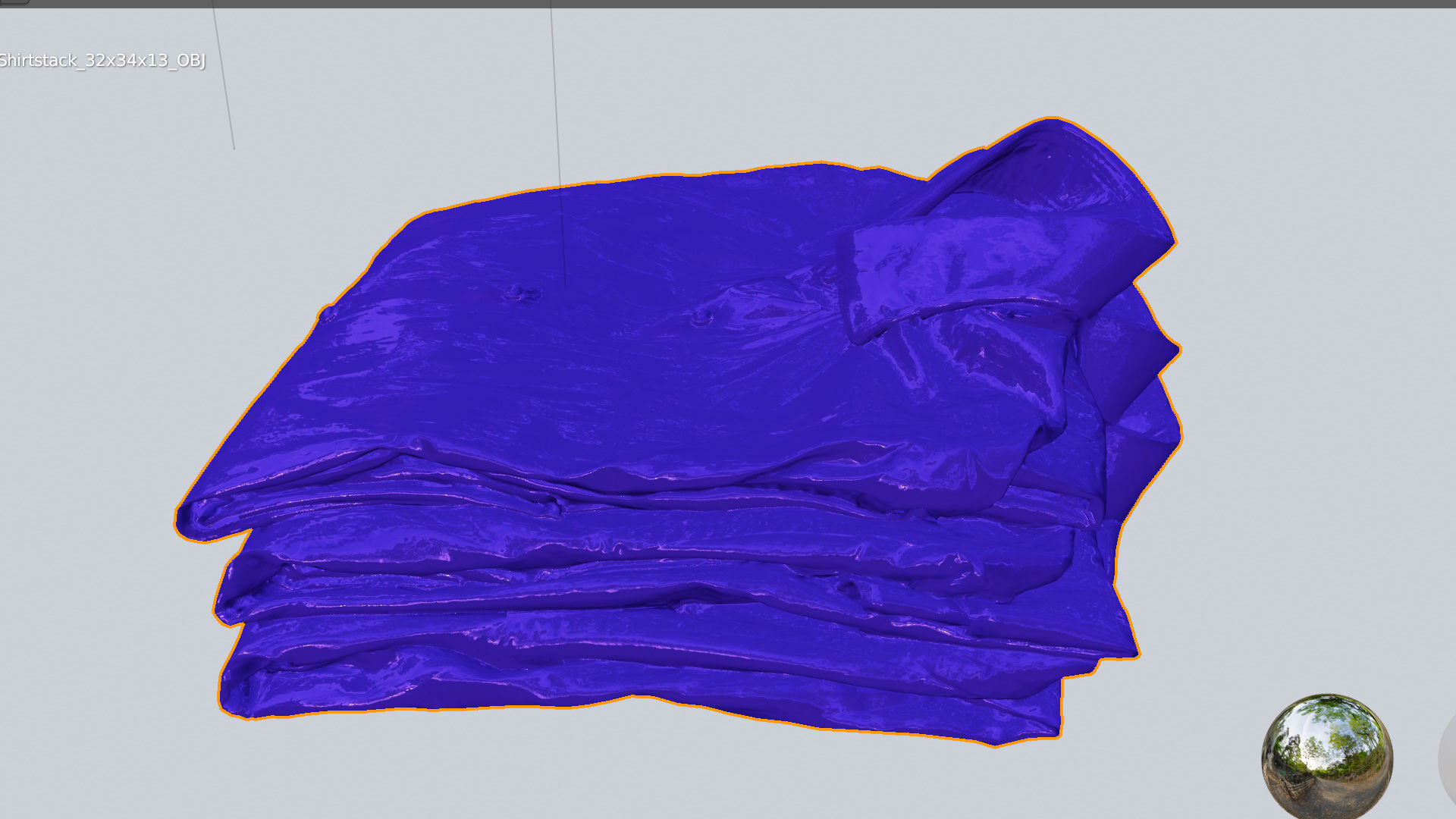 Pile or stack of folded shirts polo Generic casual wardrobe 3D model_6