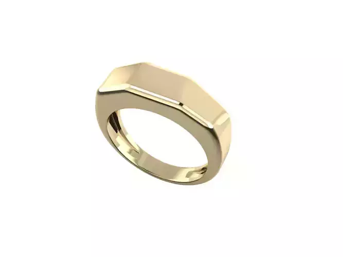 Anel liso estilo geometrico