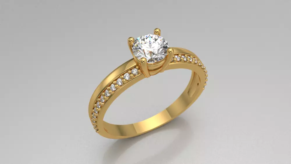 Anel duplo solitario noivado 3D print model