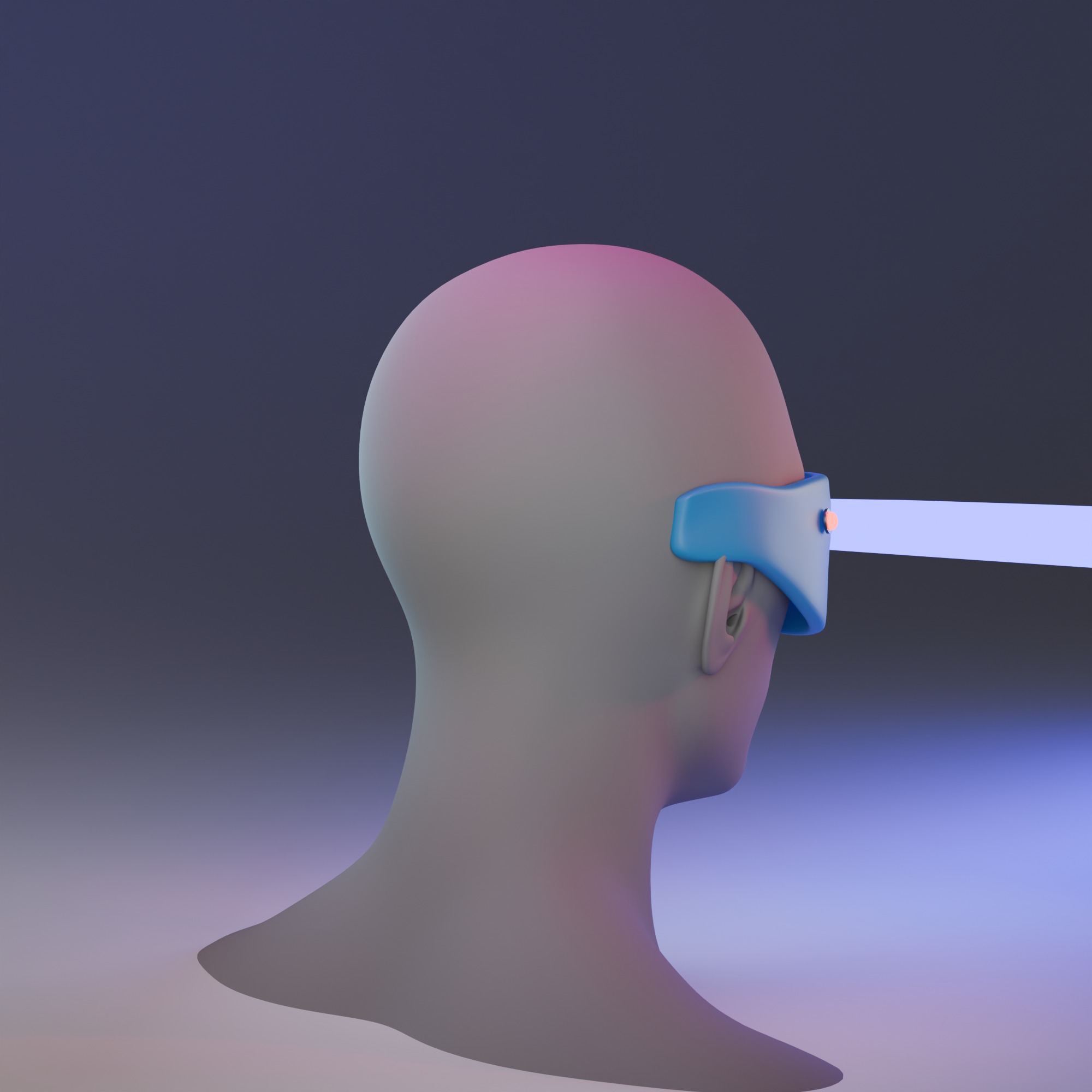 Cyberpunk Laser Goggles 3D Model Glasses Low-poly 3D model_4