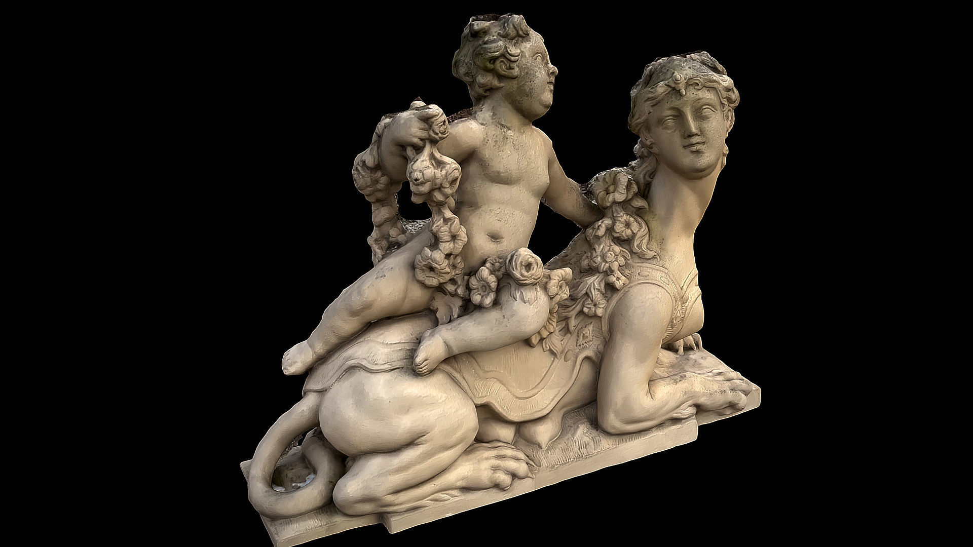 ancient roman fantasy sculptures photogrammetry Low-poly 3D model_2