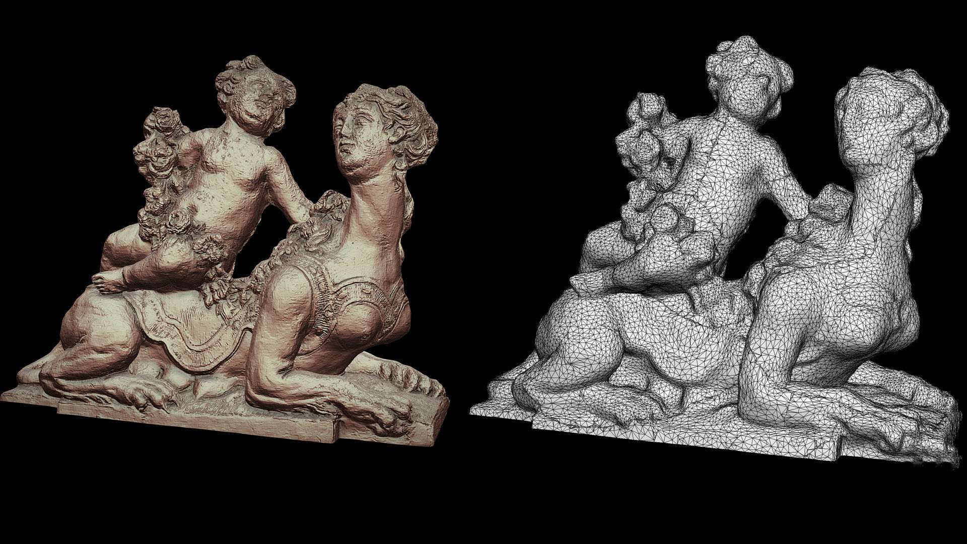 ancient roman fantasy sculptures photogrammetry Low-poly 3D model_4