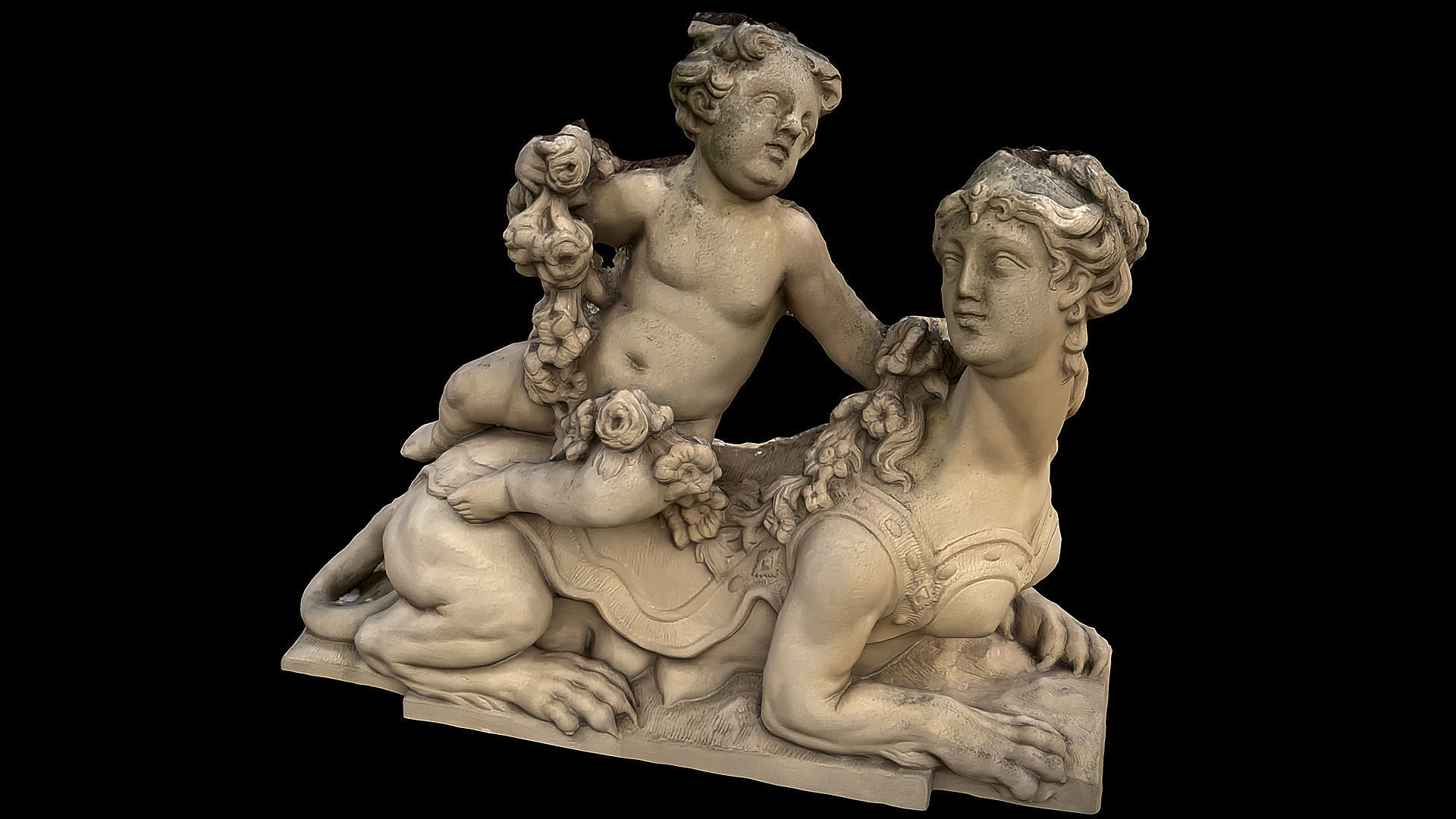 ancient roman fantasy sculptures photogrammetry Low-poly 3D model_1