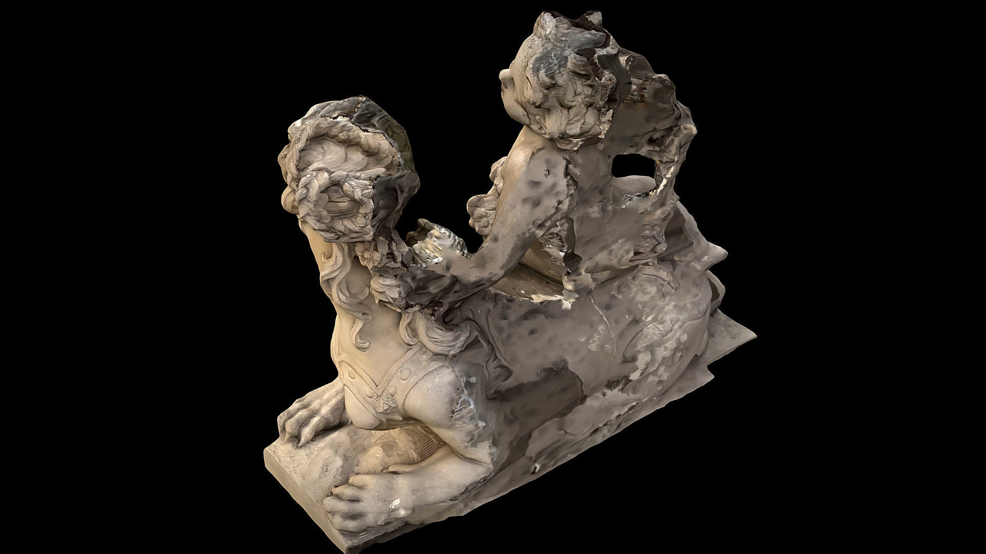 ancient roman fantasy sculptures photogrammetry Low-poly 3D model_3