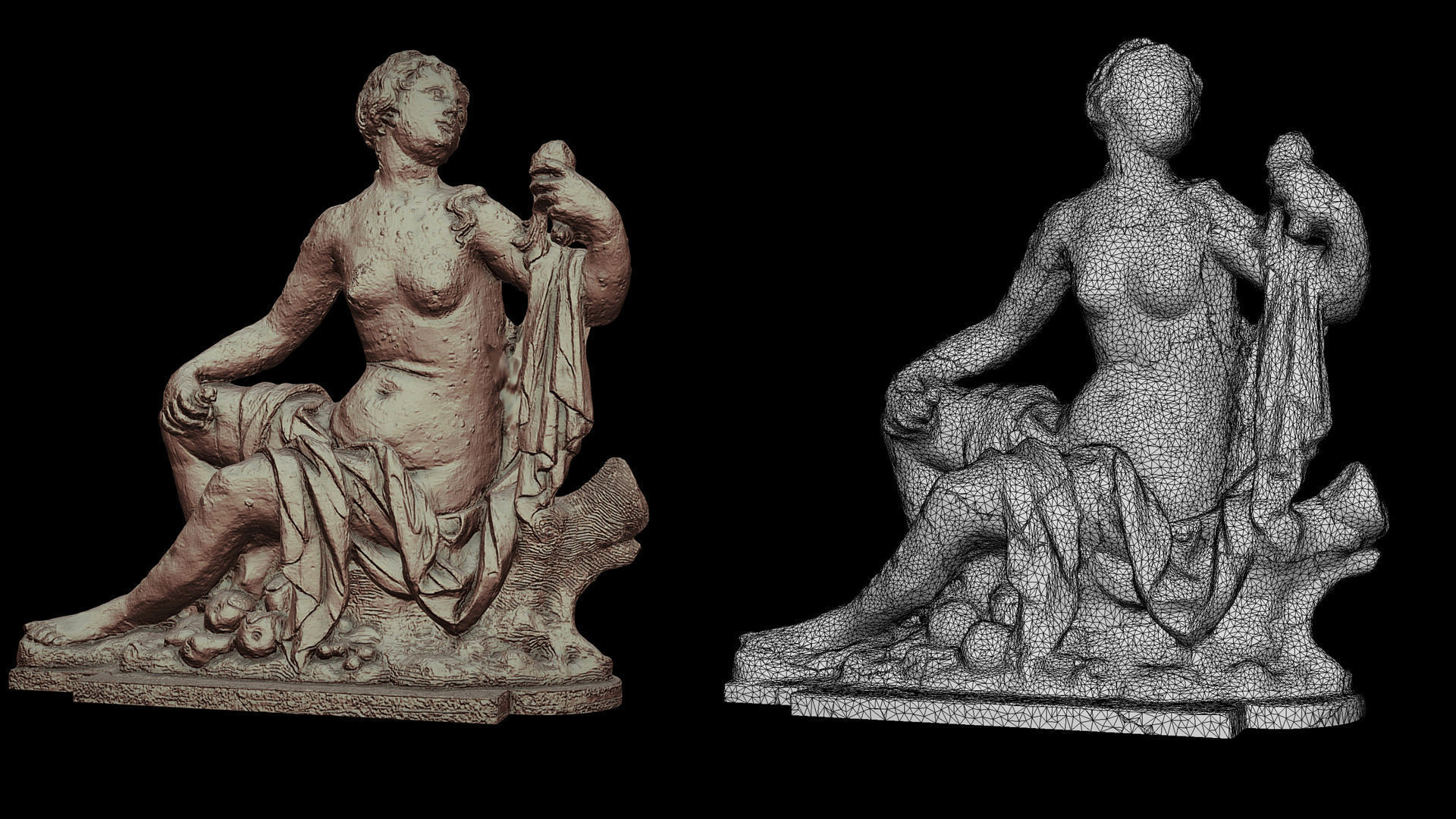 ancient nymph greek sculpture photogrammetry  Low-poly 3D model_4