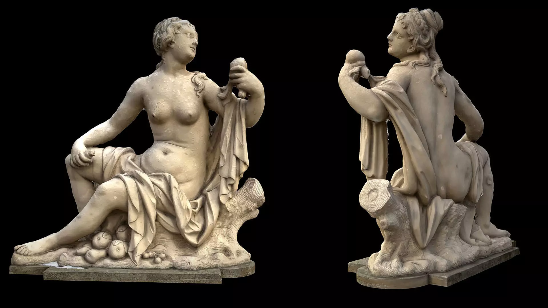 ancient nymph greek sculpture photogrammetry  Low-poly 3D model_0