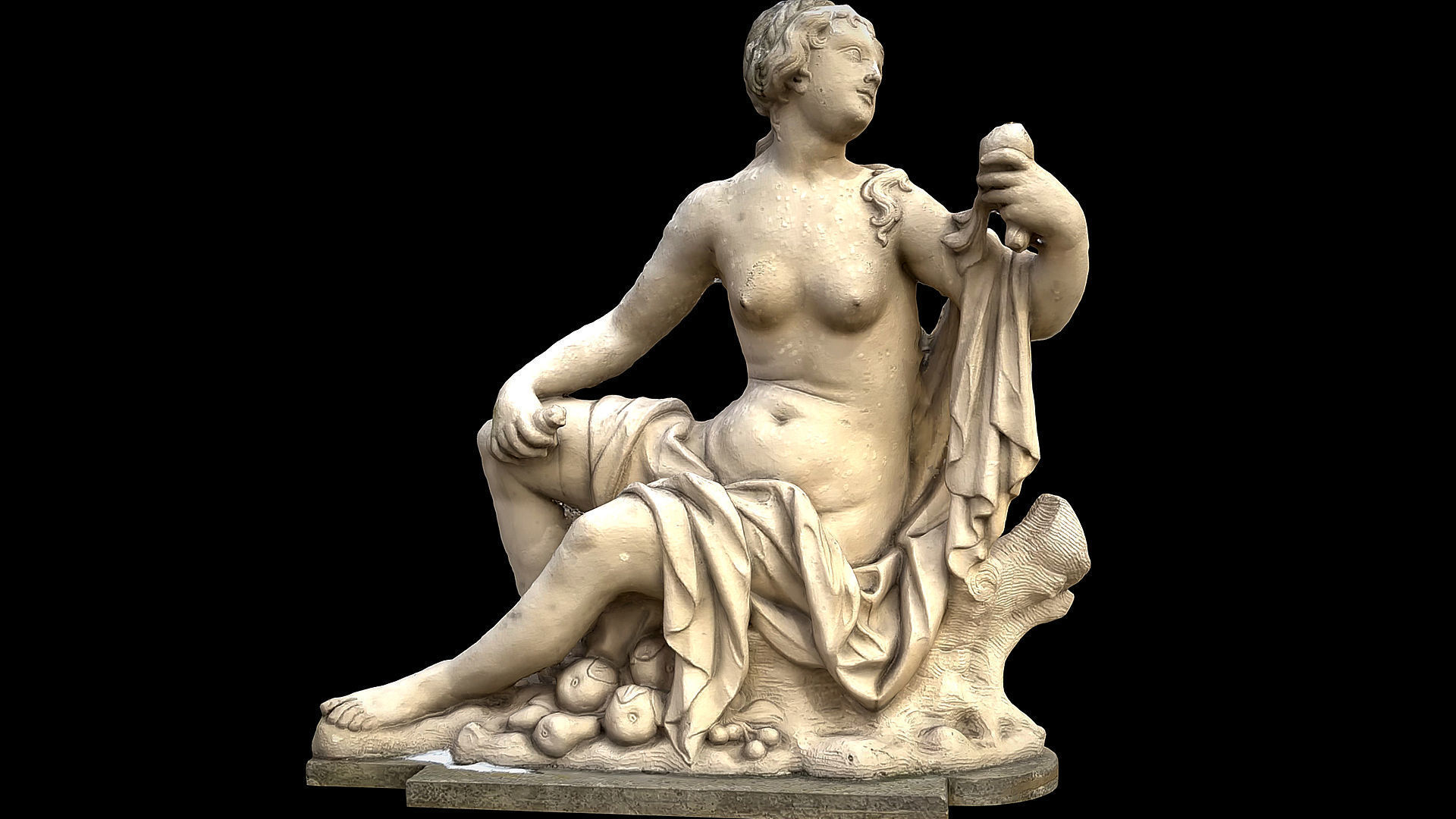 ancient nymph greek sculpture photogrammetry  Low-poly 3D model_1