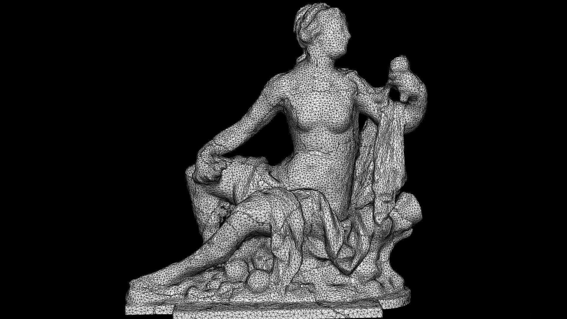 ancient nymph greek sculpture photogrammetry  Low-poly 3D model_5