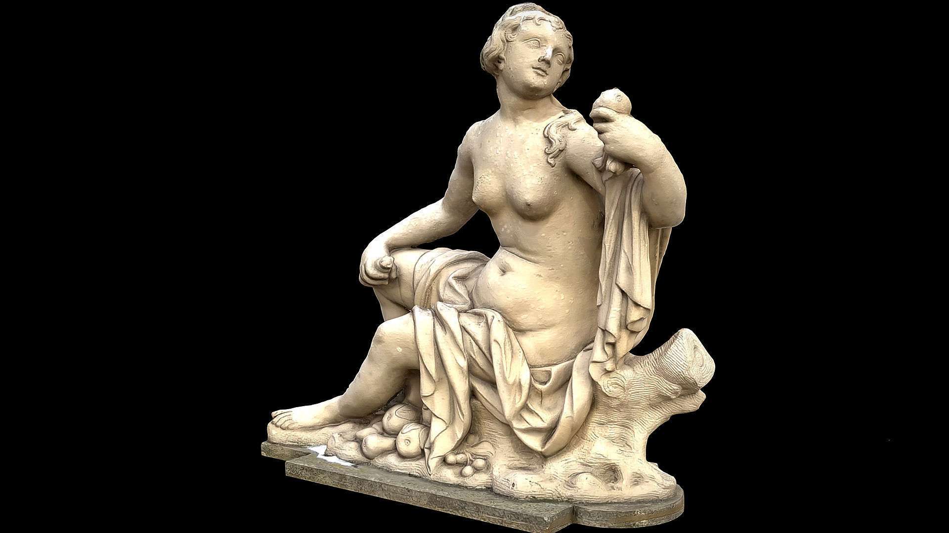 ancient nymph greek sculpture photogrammetry  Low-poly 3D model_2