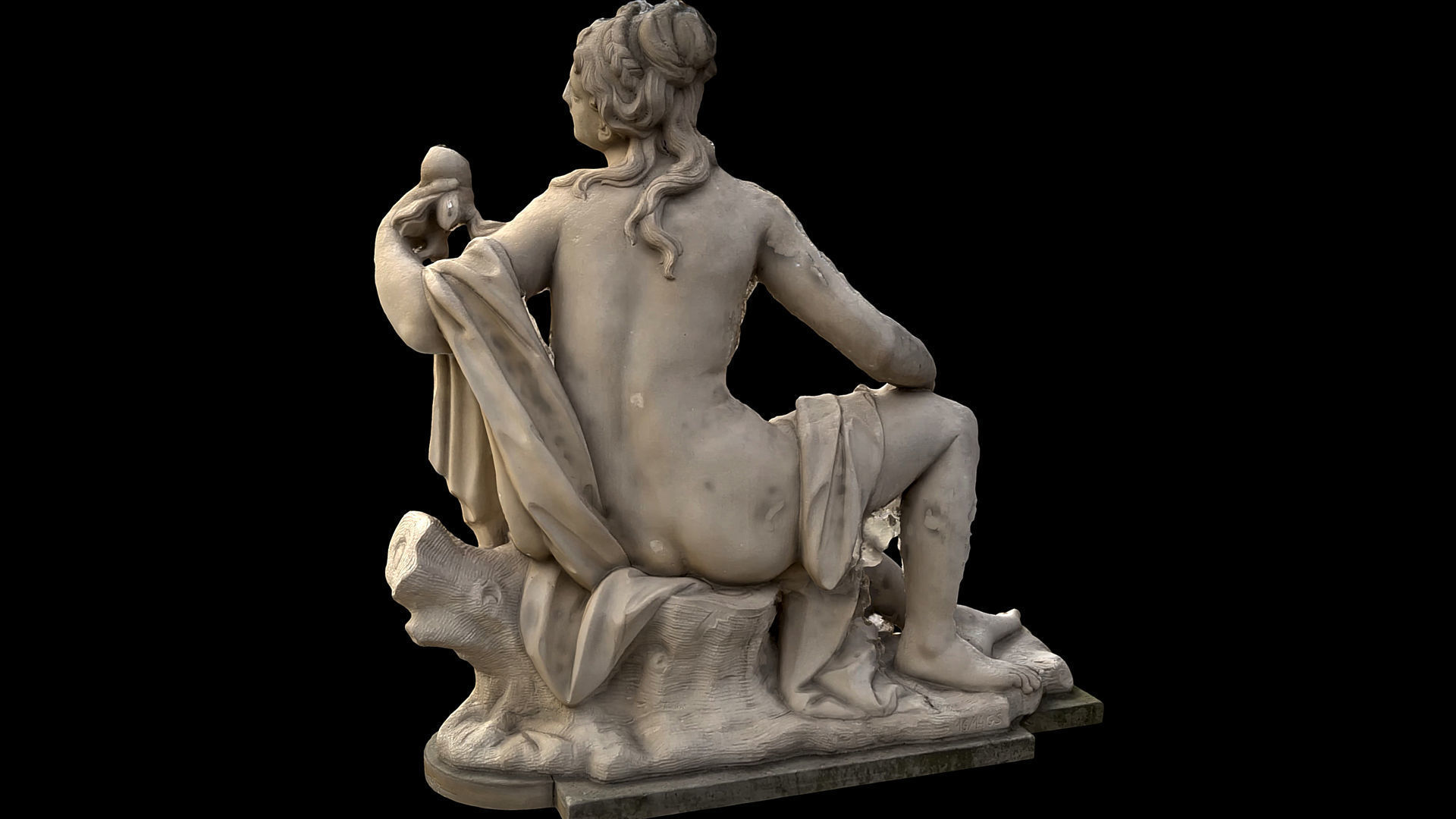 ancient nymph greek sculpture photogrammetry  Low-poly 3D model_3