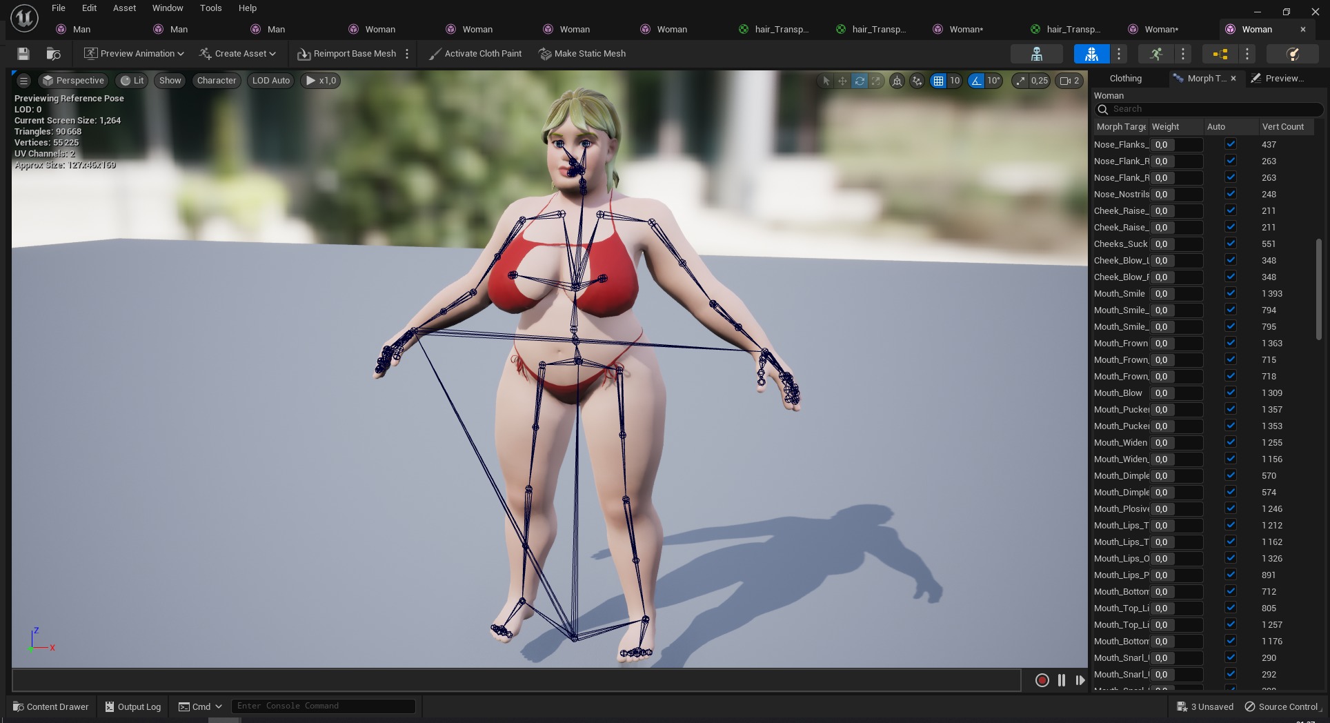 Curvy Swimsuit Female Character Plus-Size  Stylized Character Low-poly 3D model_29