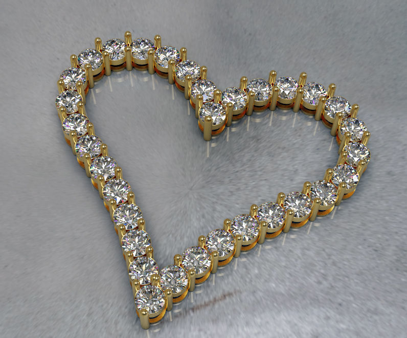 Heart Pendant  3D print model_3