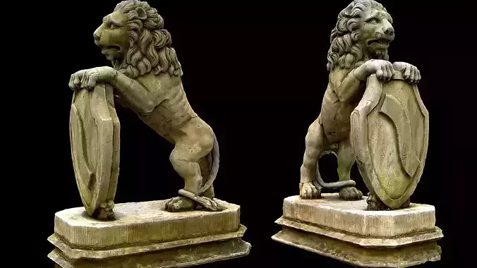 classical statue lion monument photogrammetry