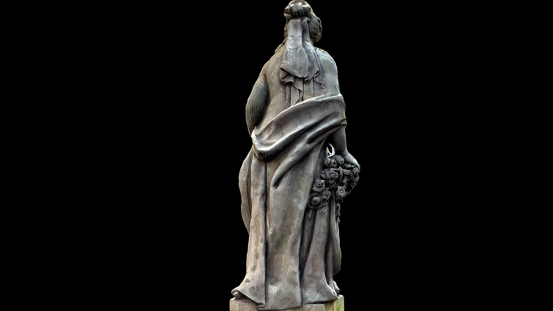 greek statue antic woman photogrammetry Low-poly 3D model_2