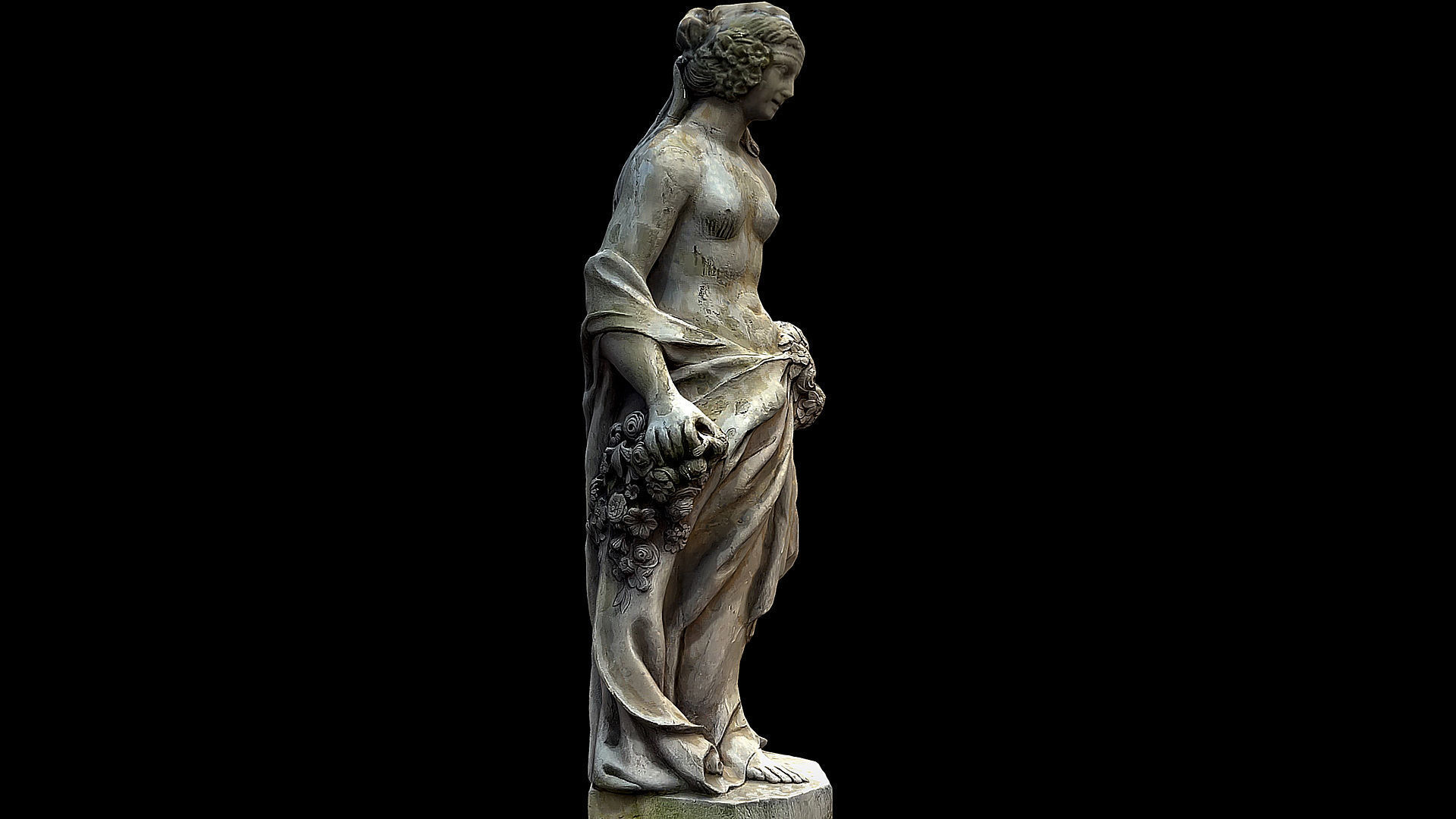 greek statue antic woman photogrammetry Low-poly 3D model_1
