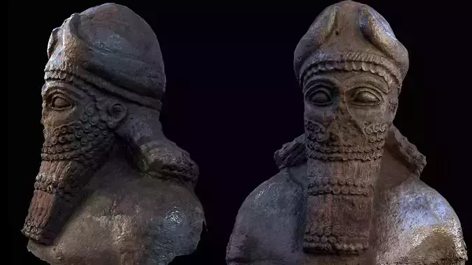 ancient middle-east bronze head sculpture photogrammetry