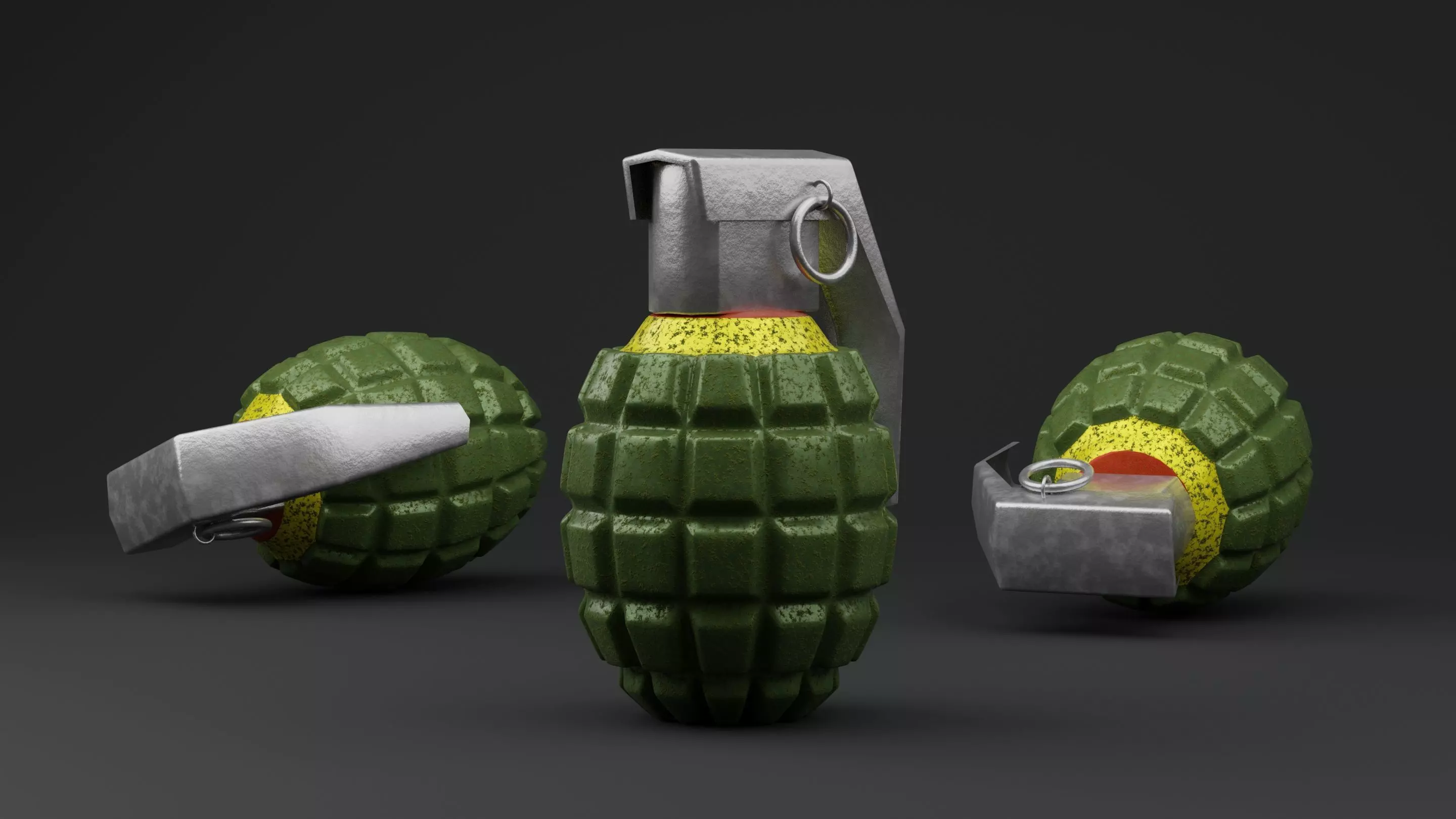 MK2 Grenade Low-poly 3D model