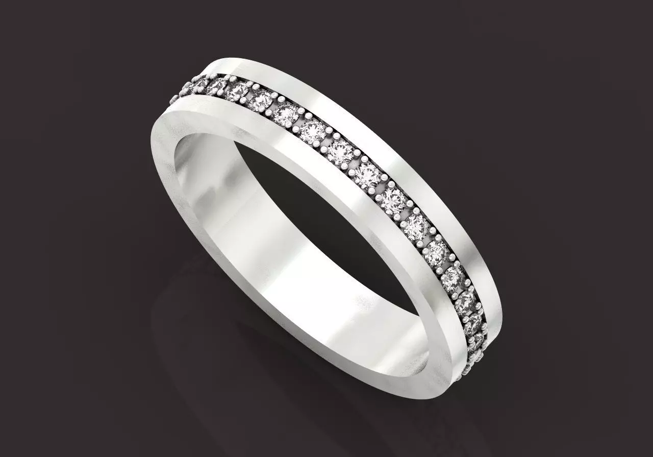 wedding ring unisex diamond 1310 3D print model