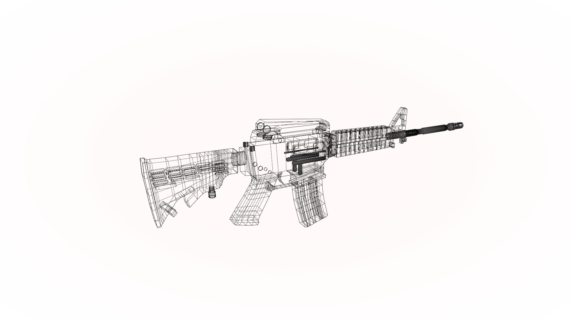 M4A1 Model Low-poly 3D model_3