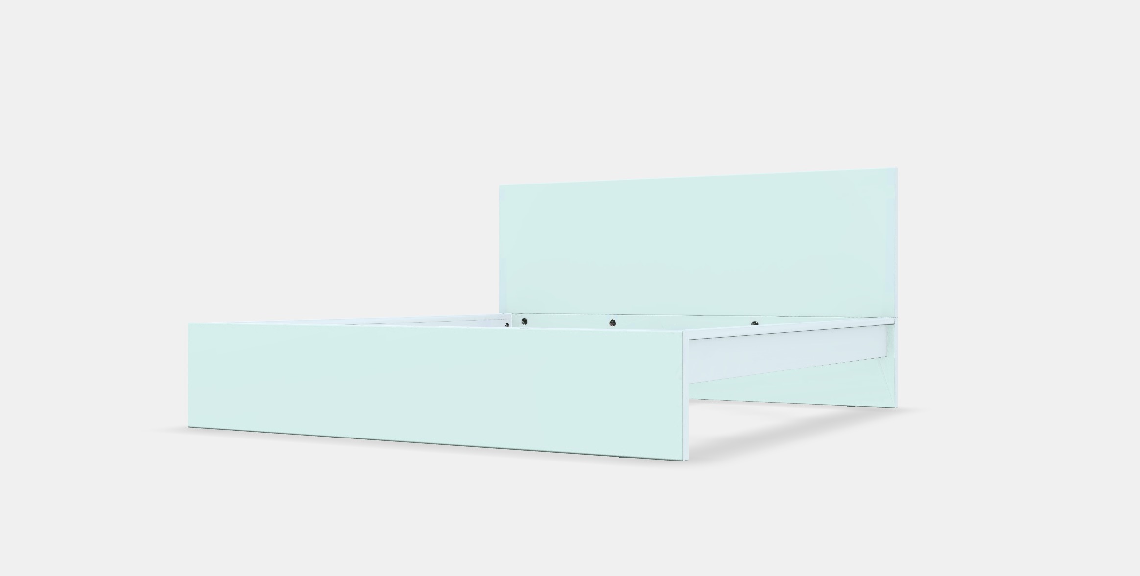 MALM Bed frame high 17 Low-poly 3D model_13