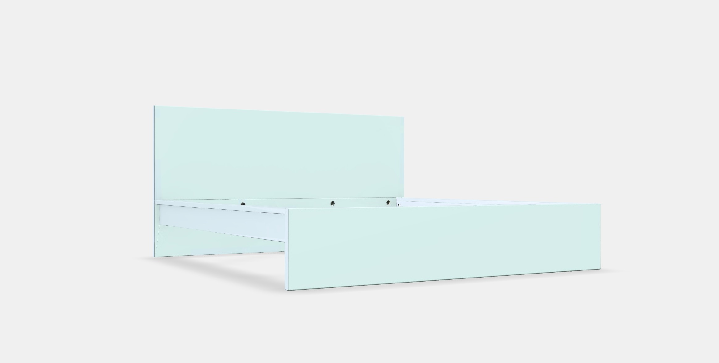 MALM Bed frame high 17 Low-poly 3D model_9