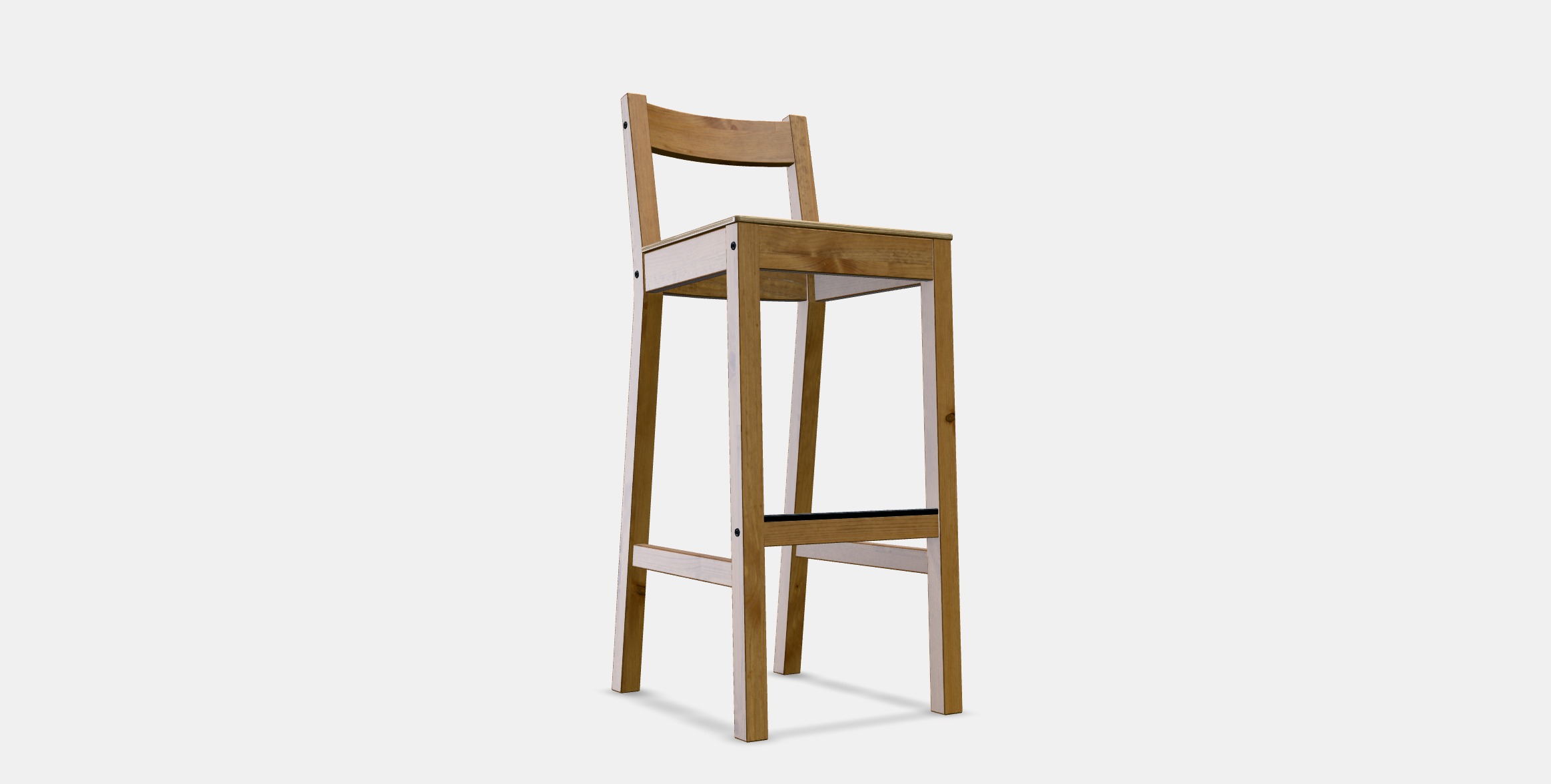 NORDVIKEN Bar stool with backrest 1 Low-poly 3D model_2