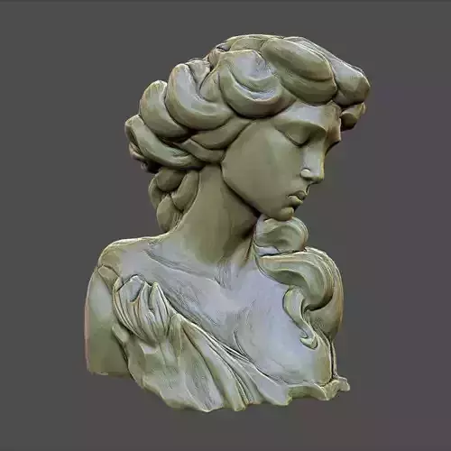 Classic Art Sculpt Female torso and head 3D print model