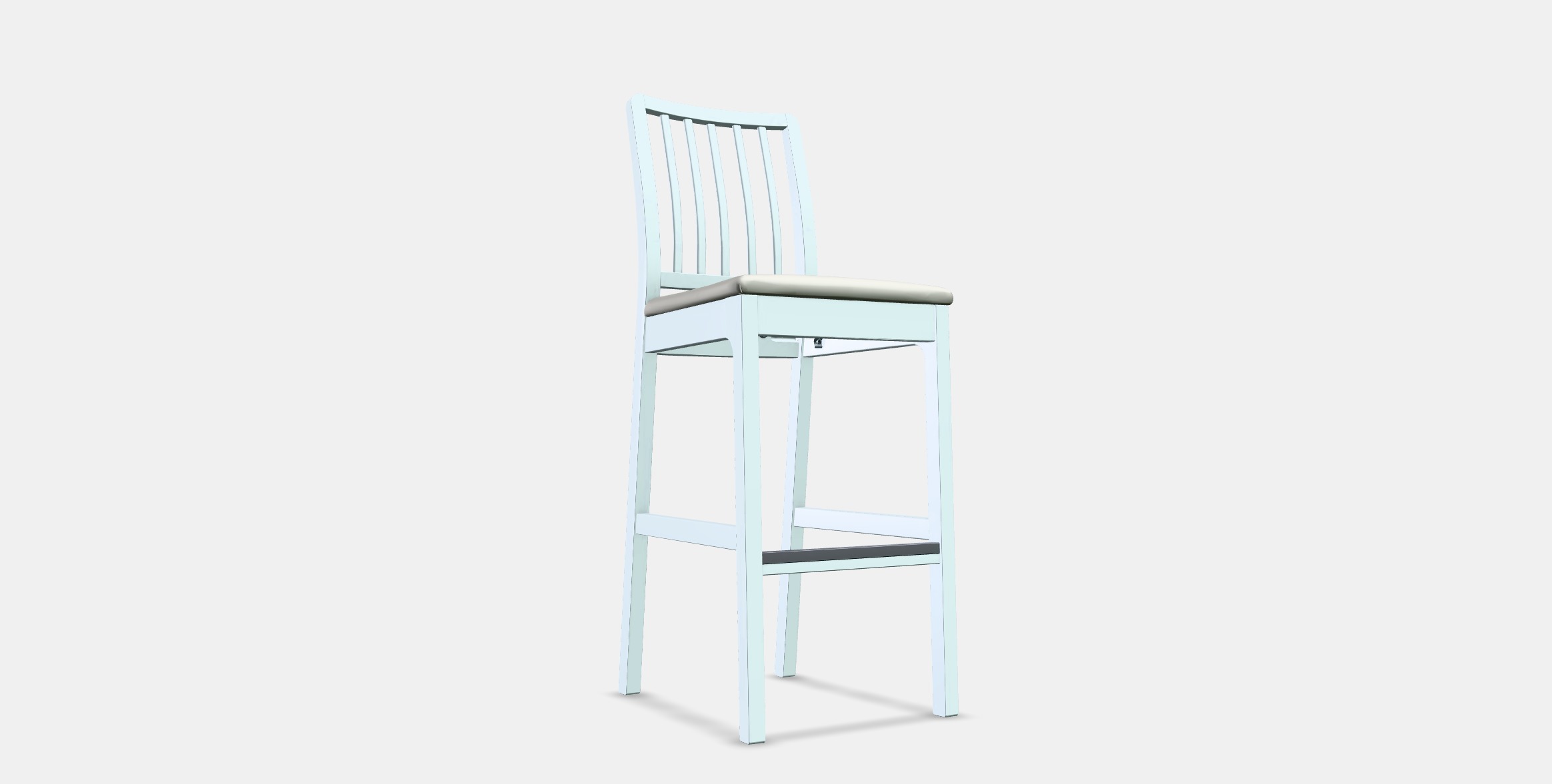 EKEDALEN Bar stool with backrest 1 Low-poly 3D model_2