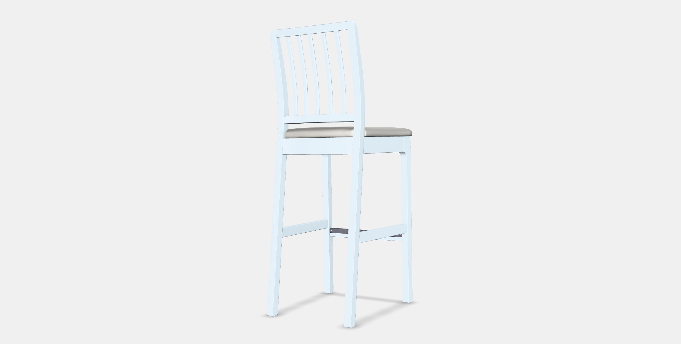 EKEDALEN Bar stool with backrest 1 Low-poly 3D model_4