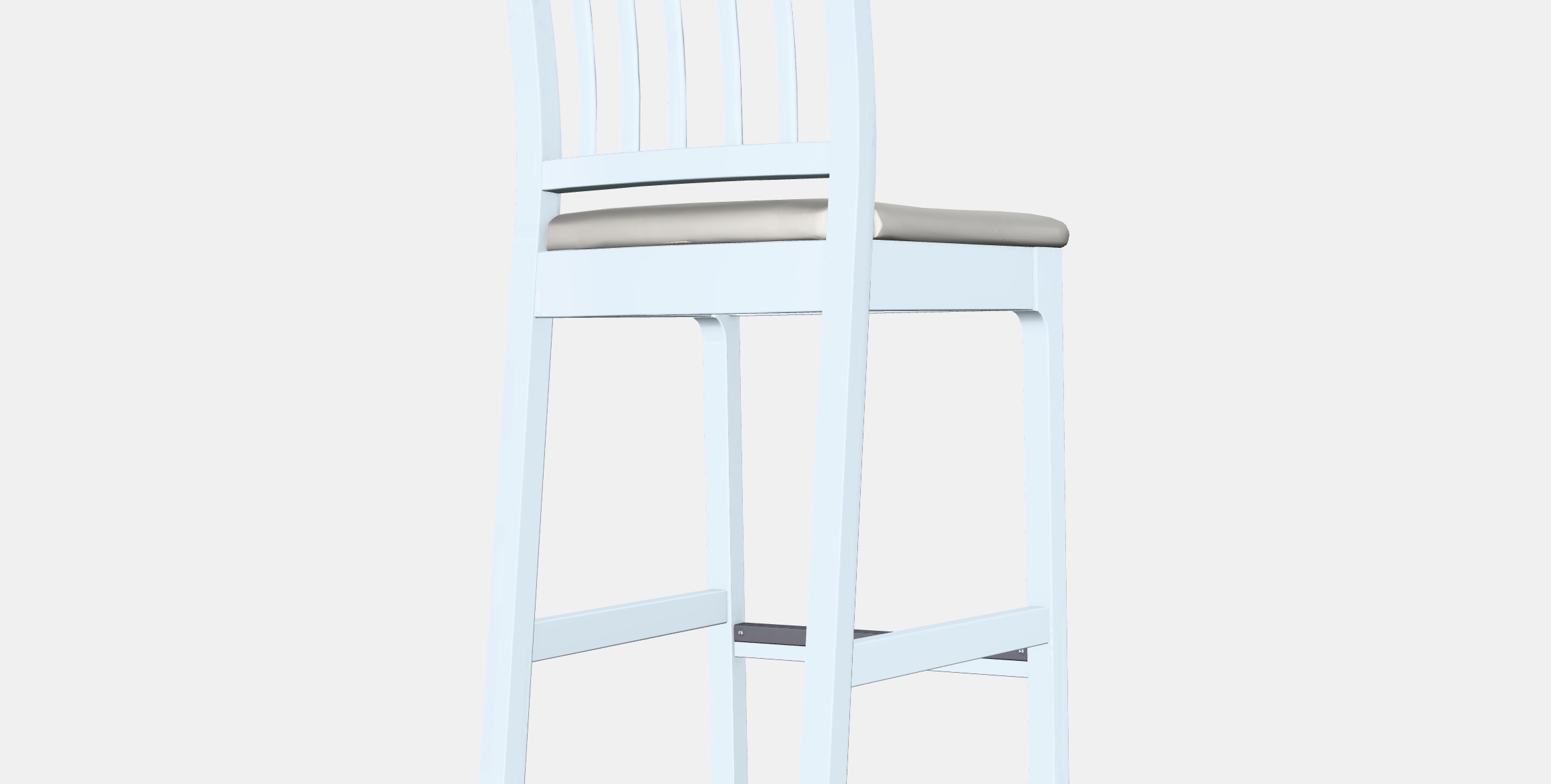 EKEDALEN Bar stool with backrest 1 Low-poly 3D model_6