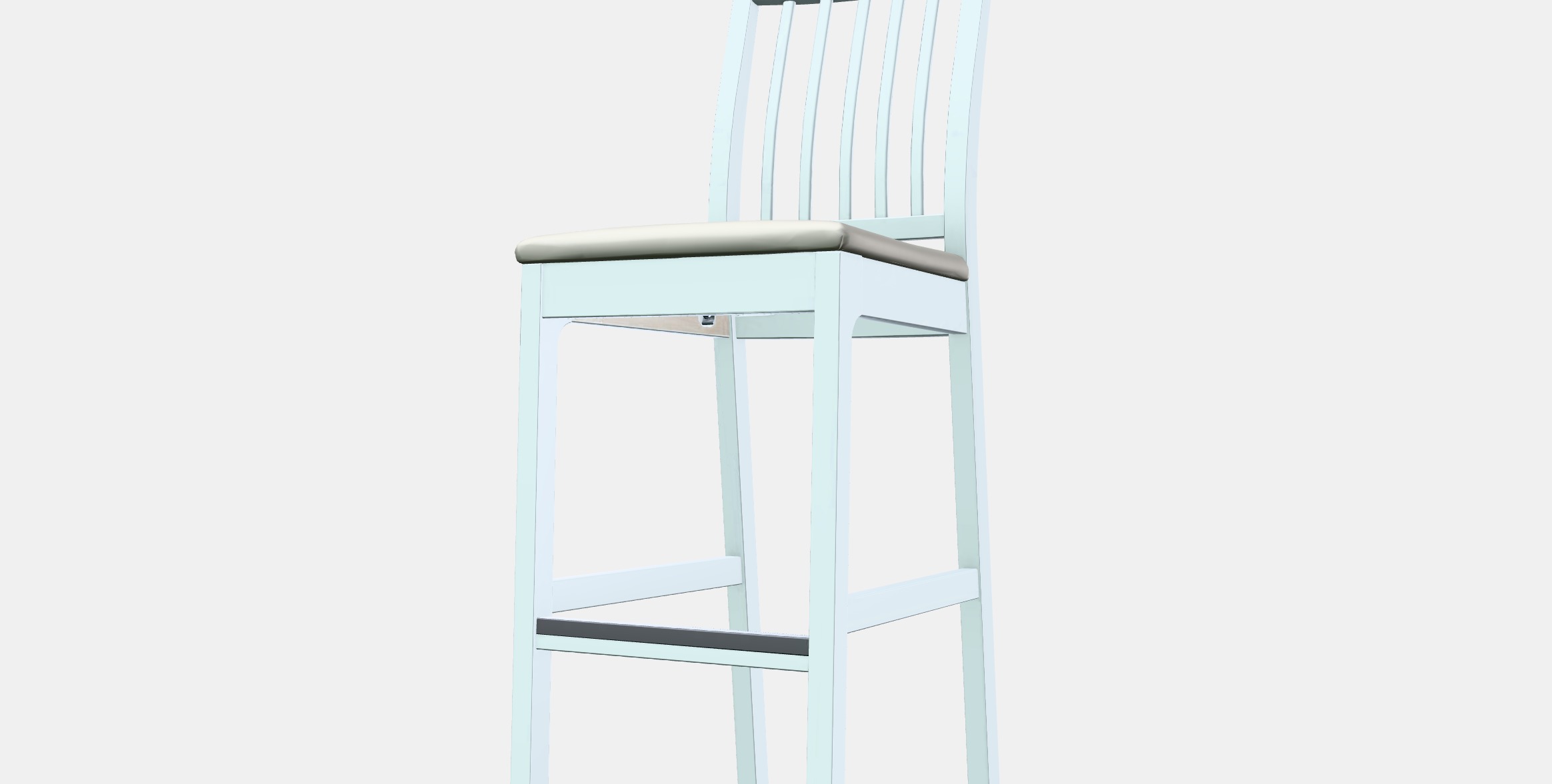EKEDALEN Bar stool with backrest 1 Low-poly 3D model_13