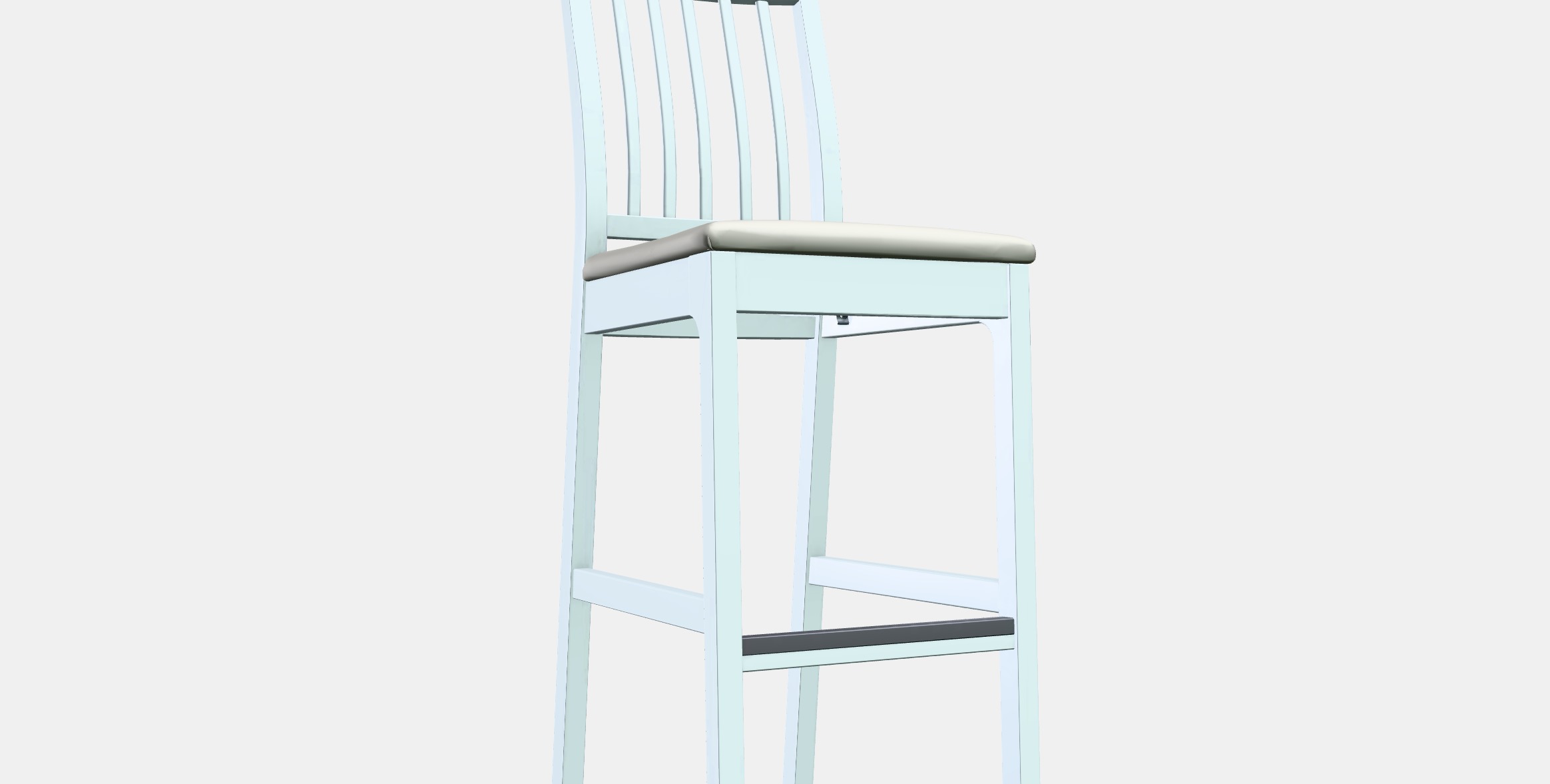 EKEDALEN Bar stool with backrest 1 Low-poly 3D model_9