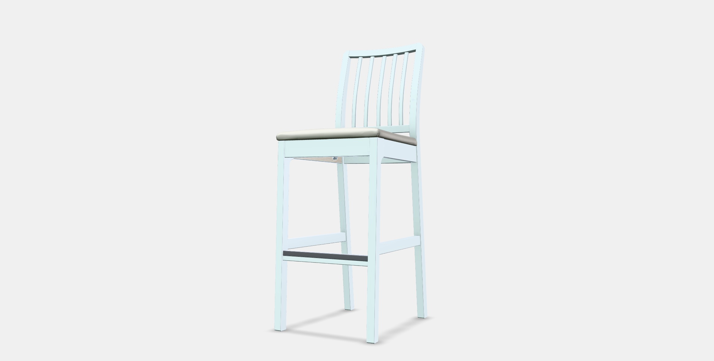 EKEDALEN Bar stool with backrest 1 Low-poly 3D model_12