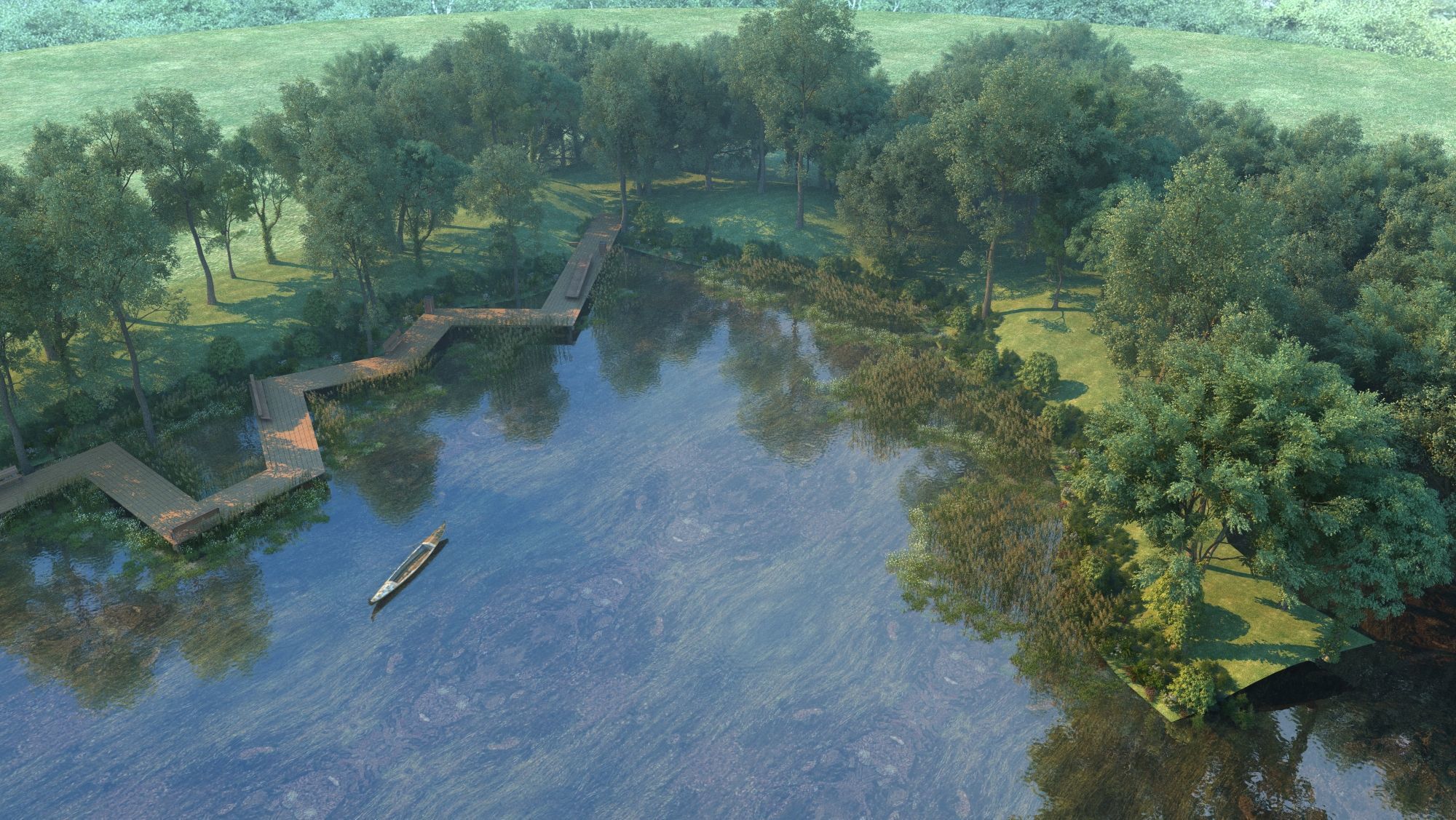 Nature River Park Scene 3D 3D model_14