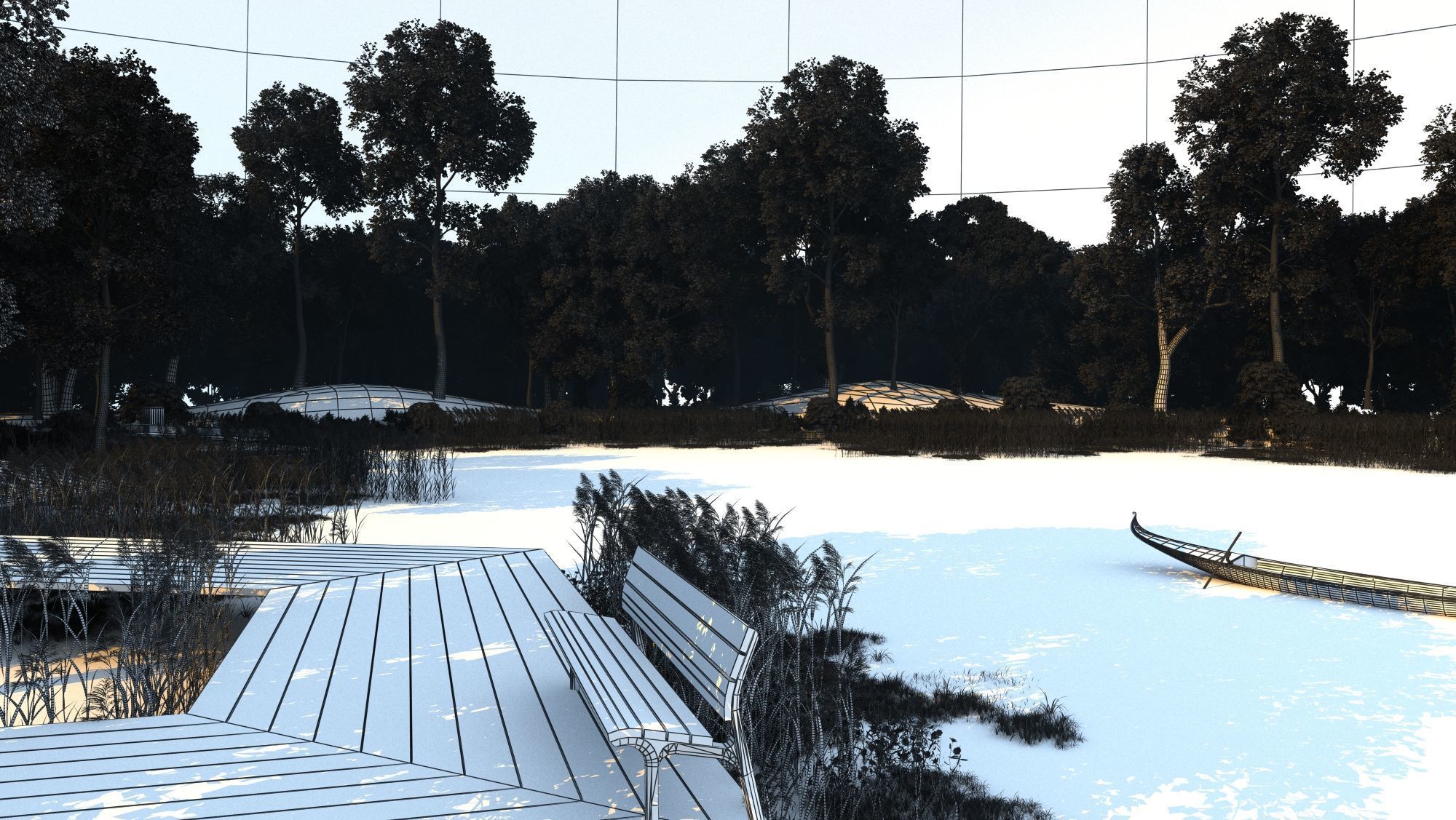 Nature River Park Scene 3D 3D model_13